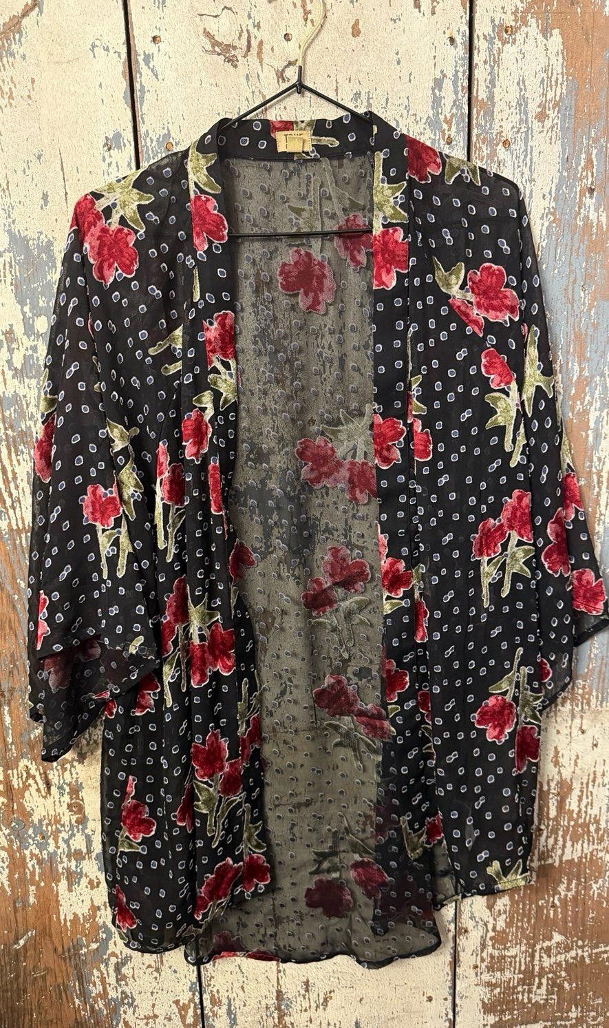 Designer True Craft sheer floral open cardigan, size Medium Size M / US 6-8 / IT 42-44 - 1 Thumbnail