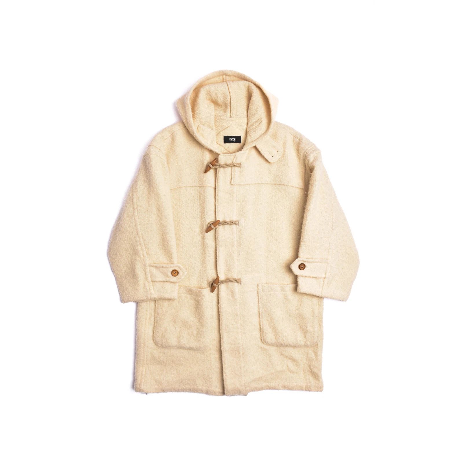 Hugo Boss Hugo Boss Wool Hooded Duffle Coat Cream Ivory Vintage Size US XL / EU 56 / 4 - 1 Thumbnail