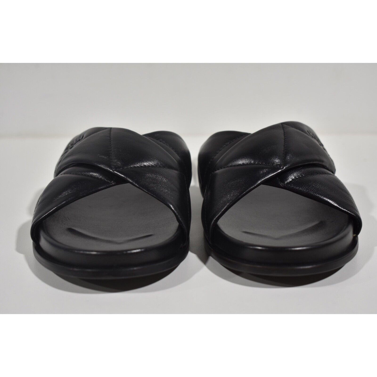 Prada Prada Quilted Criss Cross Strap Black Leather Logo Slide Size US 9.5 / IT 39.5 - 9 Thumbnail