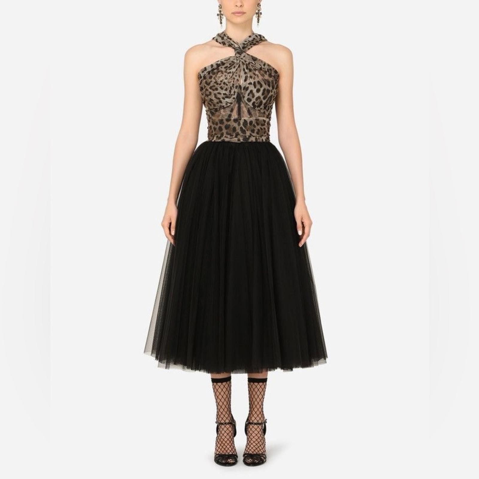 Dolce & Gabbana Dolce & Gabbana Leopard and Black Tulle Gown Size XS / US 0-2 / IT 36-38 - 8 Thumbnail