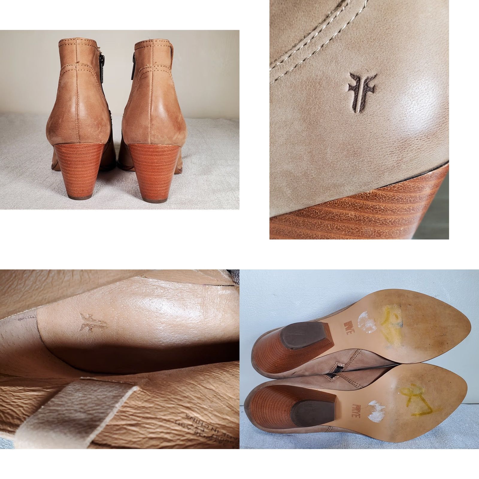 Frye Frye Rory Ankle Boots Beige Leather Womens Bootie US 9 Size US 9 / IT 39 - 8 Thumbnail