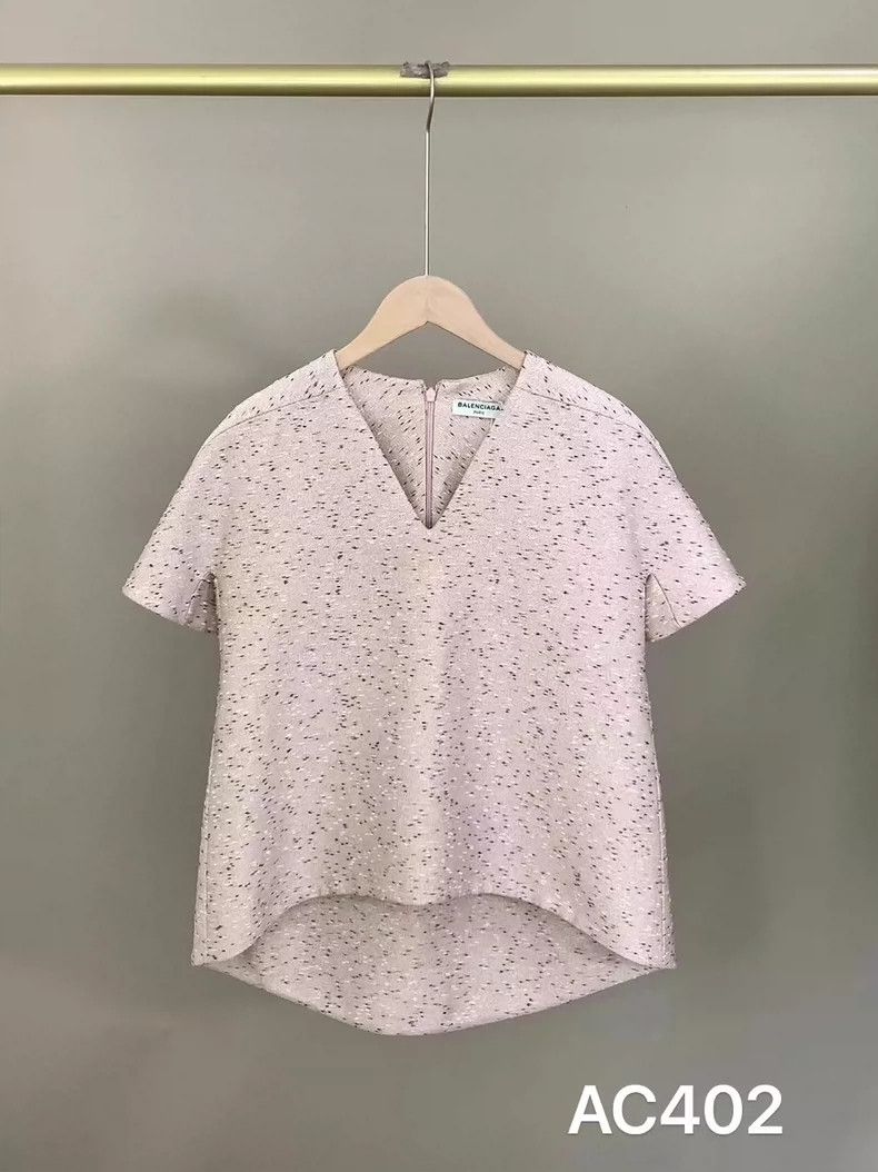 Balenciaga Balenciaga V-Neck Short Sleeve Top-dmc Size US S / EU 44-46 / 1 - 1 Thumbnail