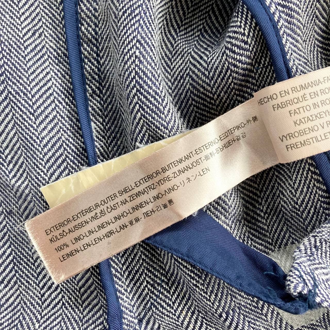 Massimo Dutti Linen Elbow Pad Herringbone Blazer Size 42S - 12 Thumbnail