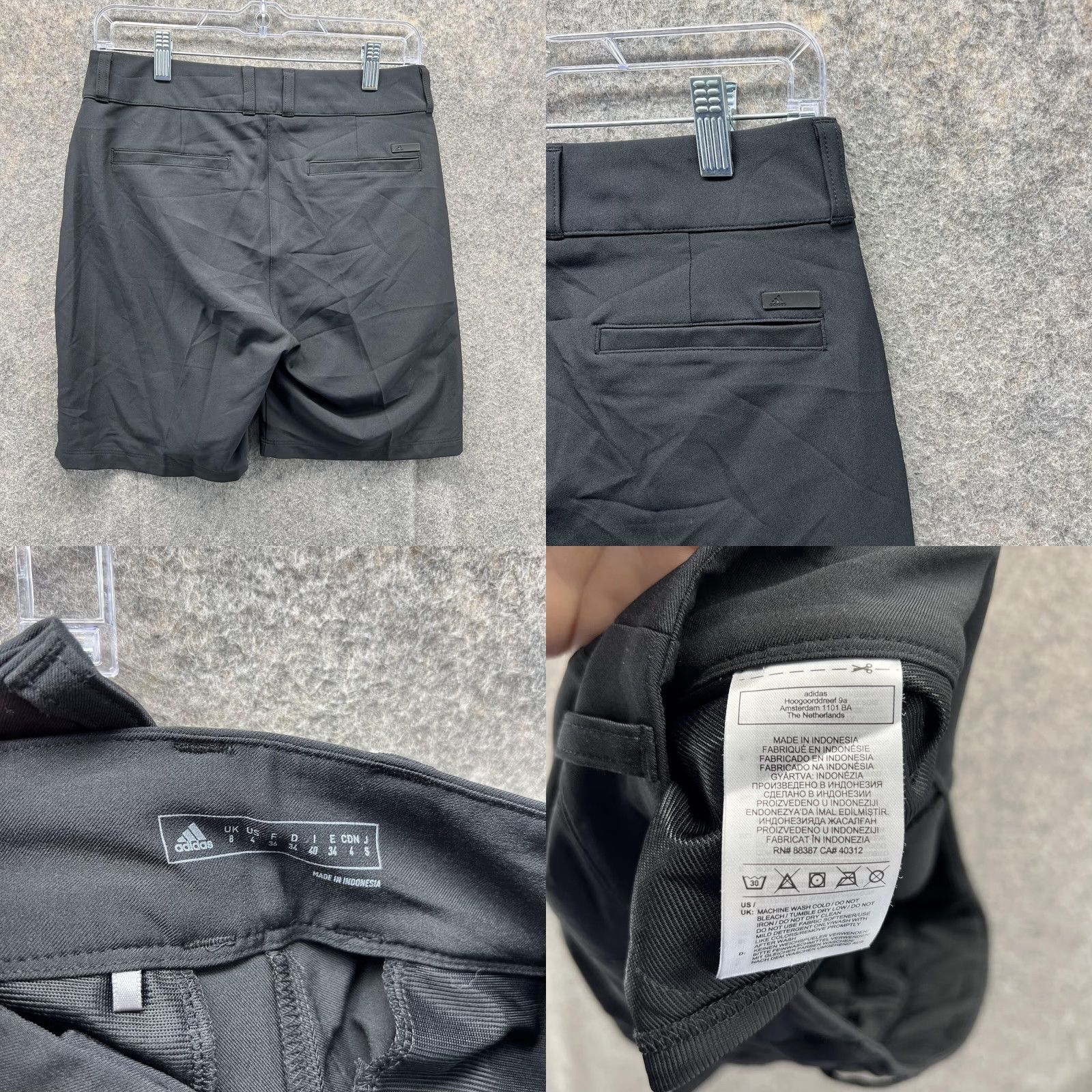 Adidas Shorts Women 4 Black Golf Chino Athletic Outdoor 8 in Inseam Pocket Regular Fit Mens Womens Girls