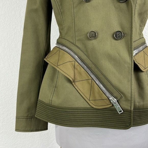 Altuzarra Altuzarra Olive Green Double-Breasted Peplum Quilted Officer Size M / US 6-8 / IT 42-44 - 3 Thumbnail