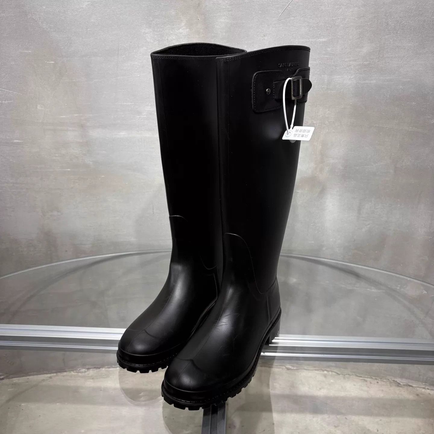 Saint Laurent Paris Saint Laurent Knee-High Black Rain Boots EU 38 Size US 7.5 / IT 37.5 - 2 Thumbnail