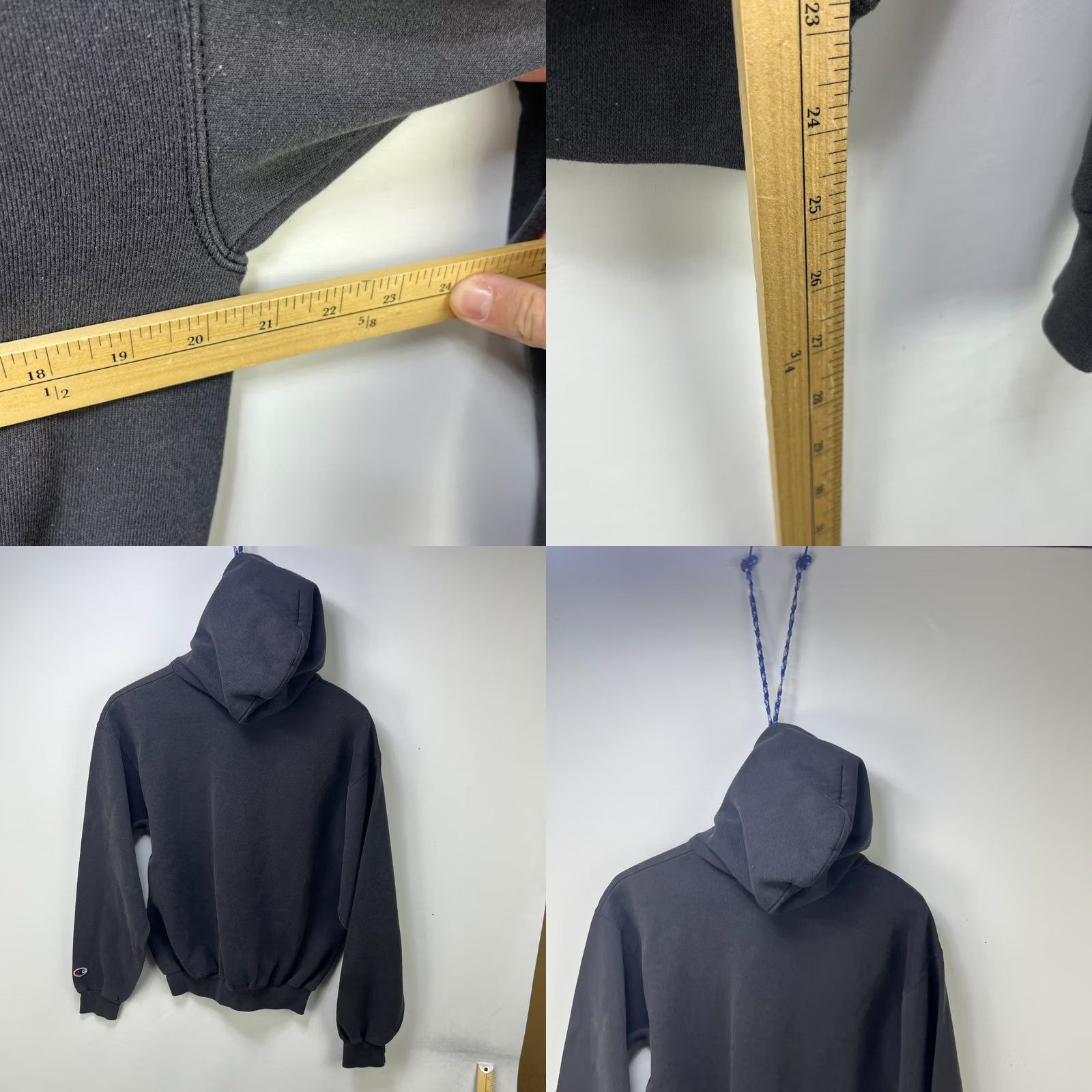 Champion VINTAGE Champion Hoodies Shirt Mens M Black 90s Sun Faded Logo Reverse Weave Size US M / EU 48-50 / 2 - 8 Thumbnail