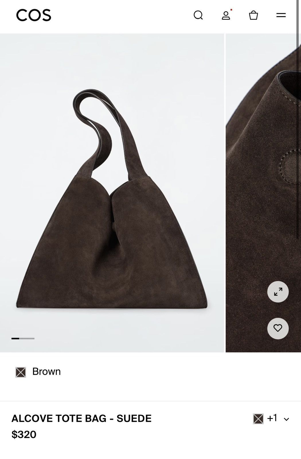 Cos COS ALCOVE TOTE SUEDE BAG Size ONE SIZE - 2 Thumbnail