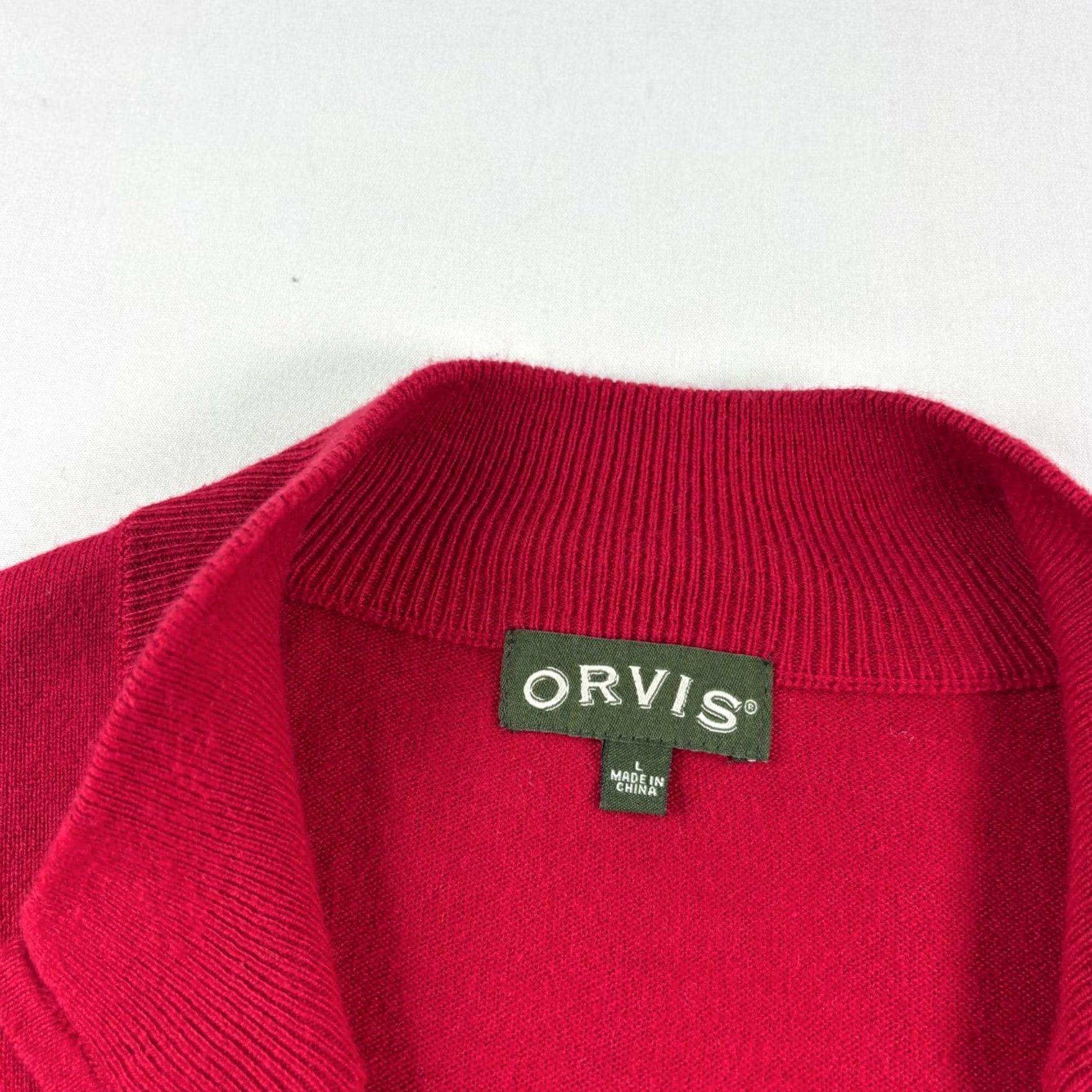 Orvis Orvis Sweater Mens L Red 1/4 Zip Pullover Cotton Silk Blend Stretch Preppy Size US L / EU 52-54 / 3 - 4 Thumbnail