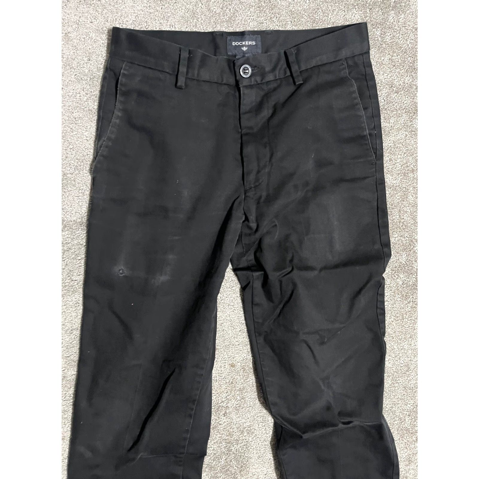 Dockers DOCKERS Black Slim Tapered Chino Pants Mens 29x30 Stretch Classic Size US 29 - 2 Thumbnail