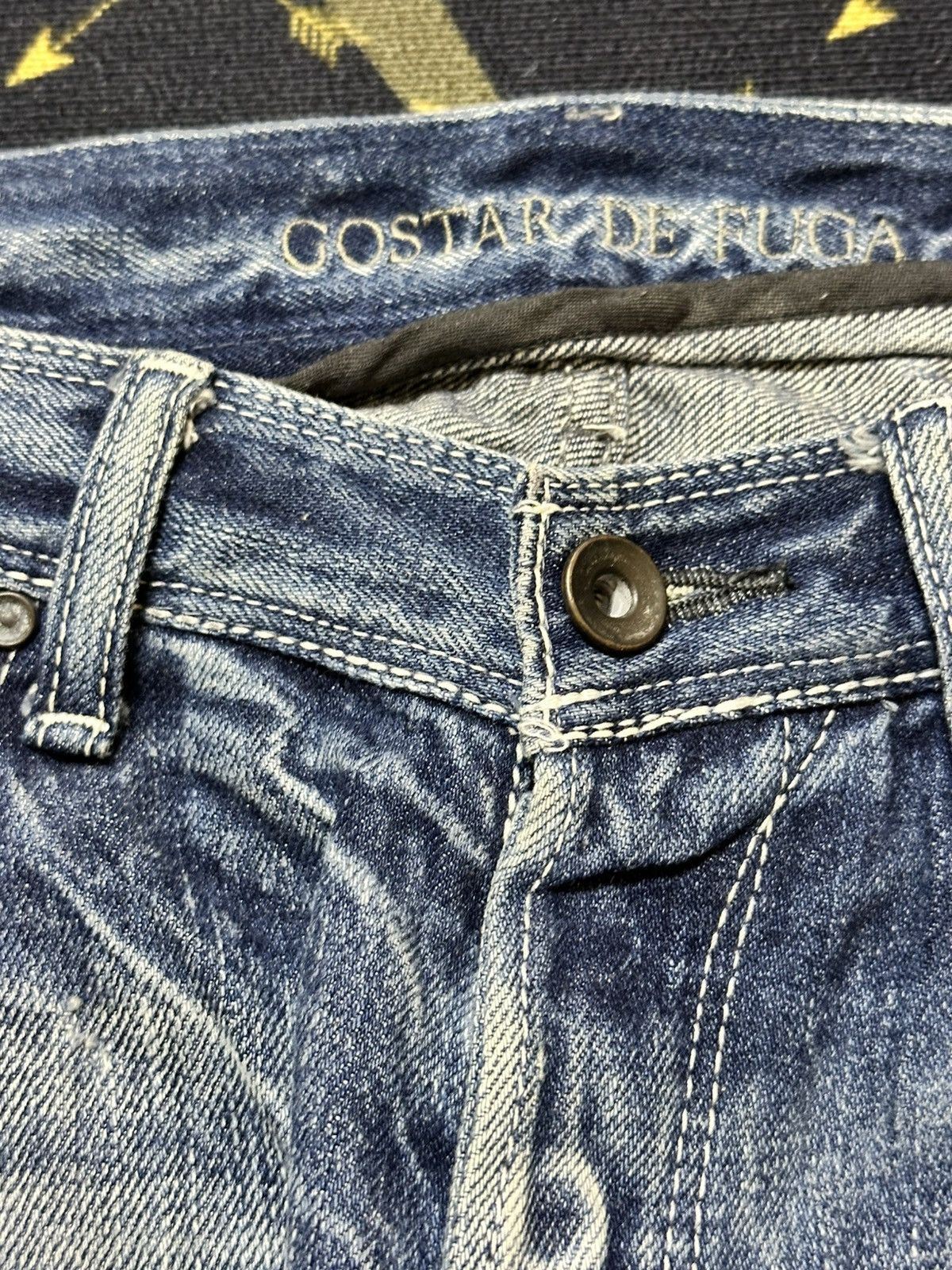 GOSTAR DE FUGA Vintage Go Star De Fuga Selvedge Faded Twisted Leg Denim Size US 31 - 7 Thumbnail