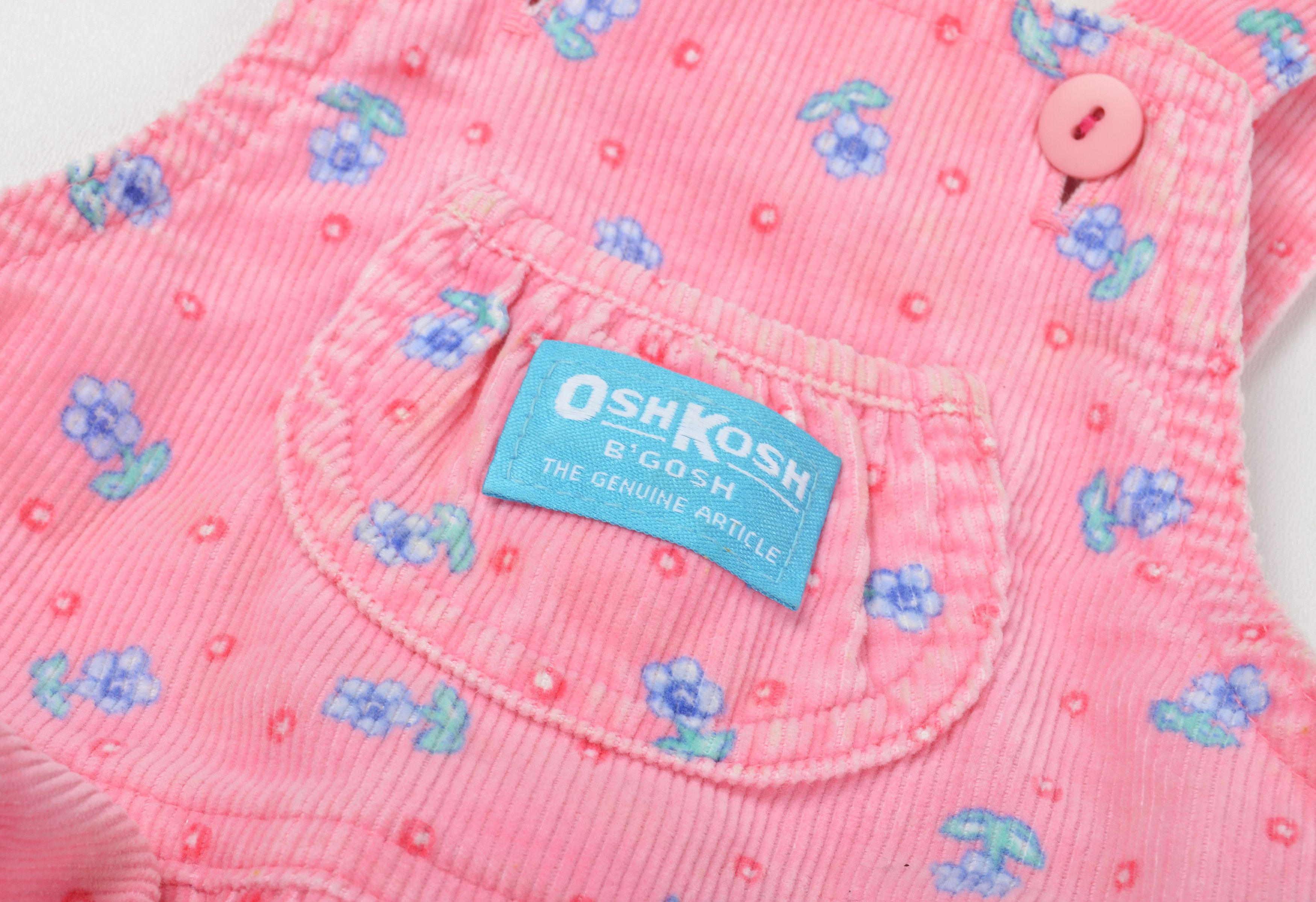 Oshkosh Vintage Oshkosh B’gosh Baby Corduroy Floral Overalls Size XXS / US 00 / IT 34 - 4 Thumbnail