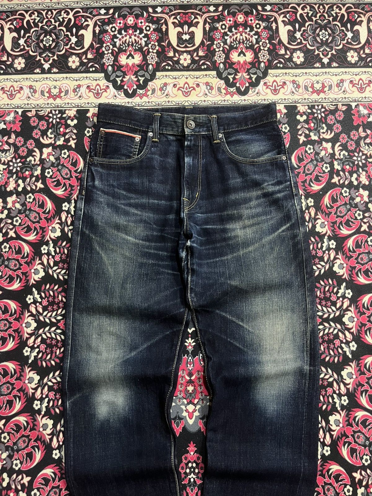Kapital ⚡️Vintage⚡️Edwin 505Z Blue Washed Buckle Back Selvedge Jeans Size US 30 / EU 46 - 4 Thumbnail