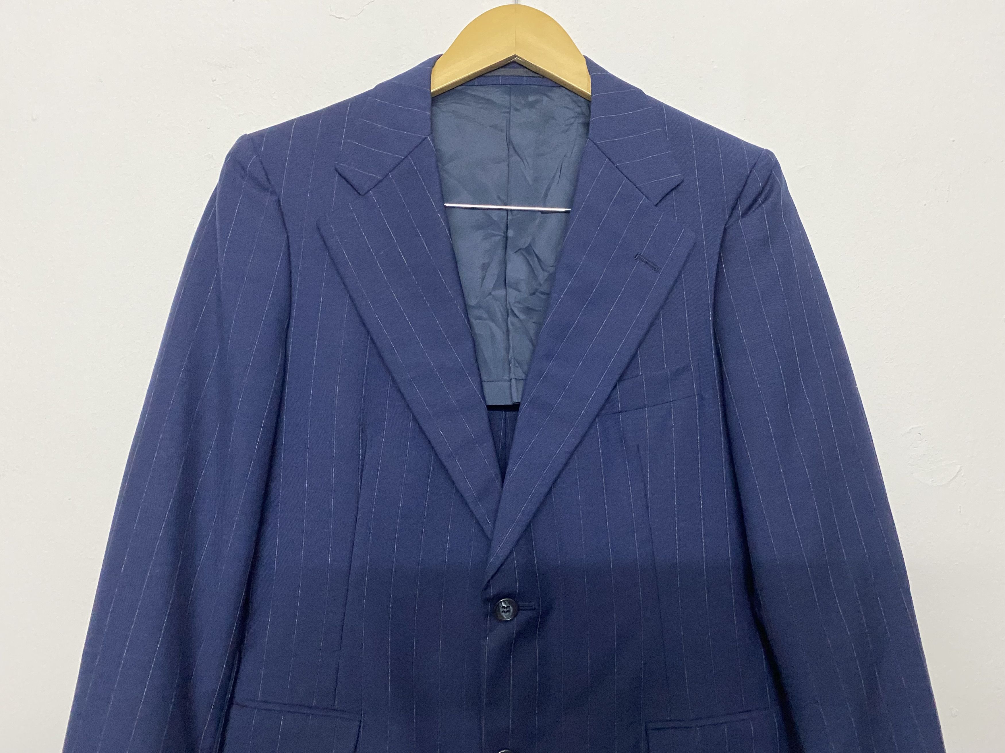 Burberry Vintage Burberrys Prorsum Navy Pinstripe Suit Jacket Size US S / EU 44-46 / 1 - 3 Thumbnail
