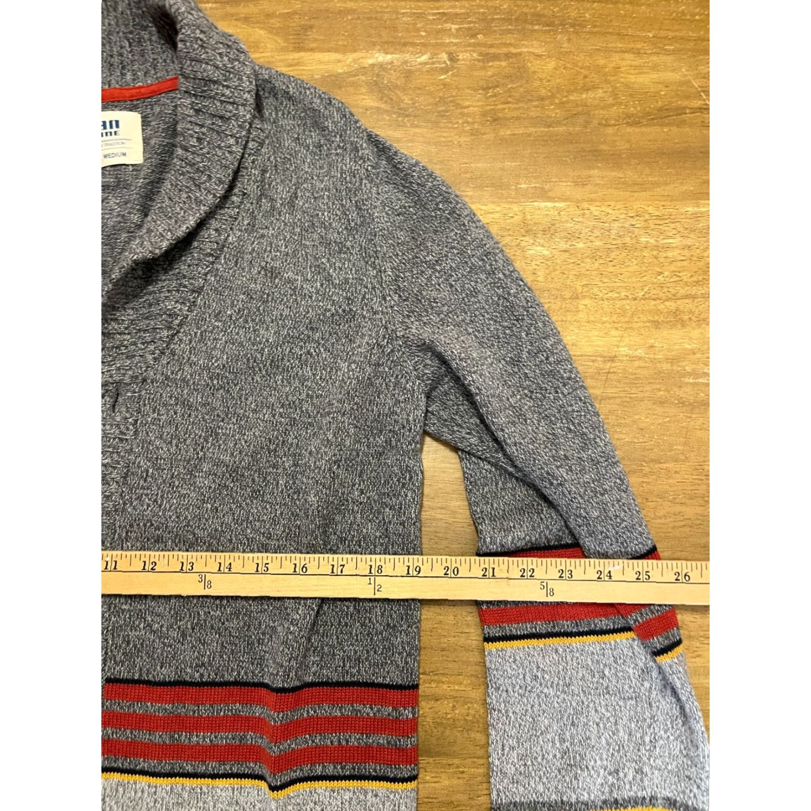 Vintage Urban Pipeline Sweater Cardigan Women's M Gray Yellow Orange Button Long Sleeve Open Size M / US 6-8 / IT 42-44 - 6 Thumbnail