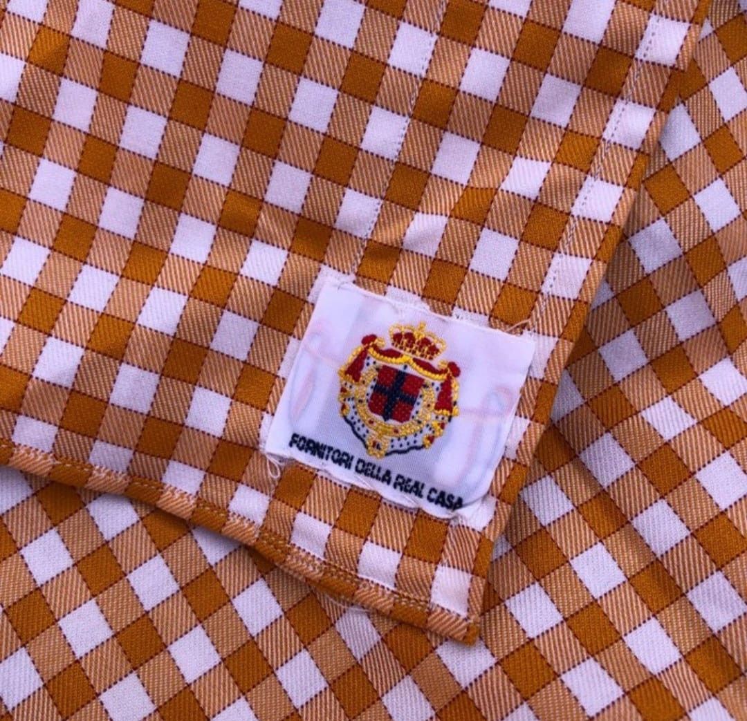 Luigi Borrelli Luigi Borrelli Orange Checkered Shirt Size US M / EU 48-50 / 2 - 6 Thumbnail