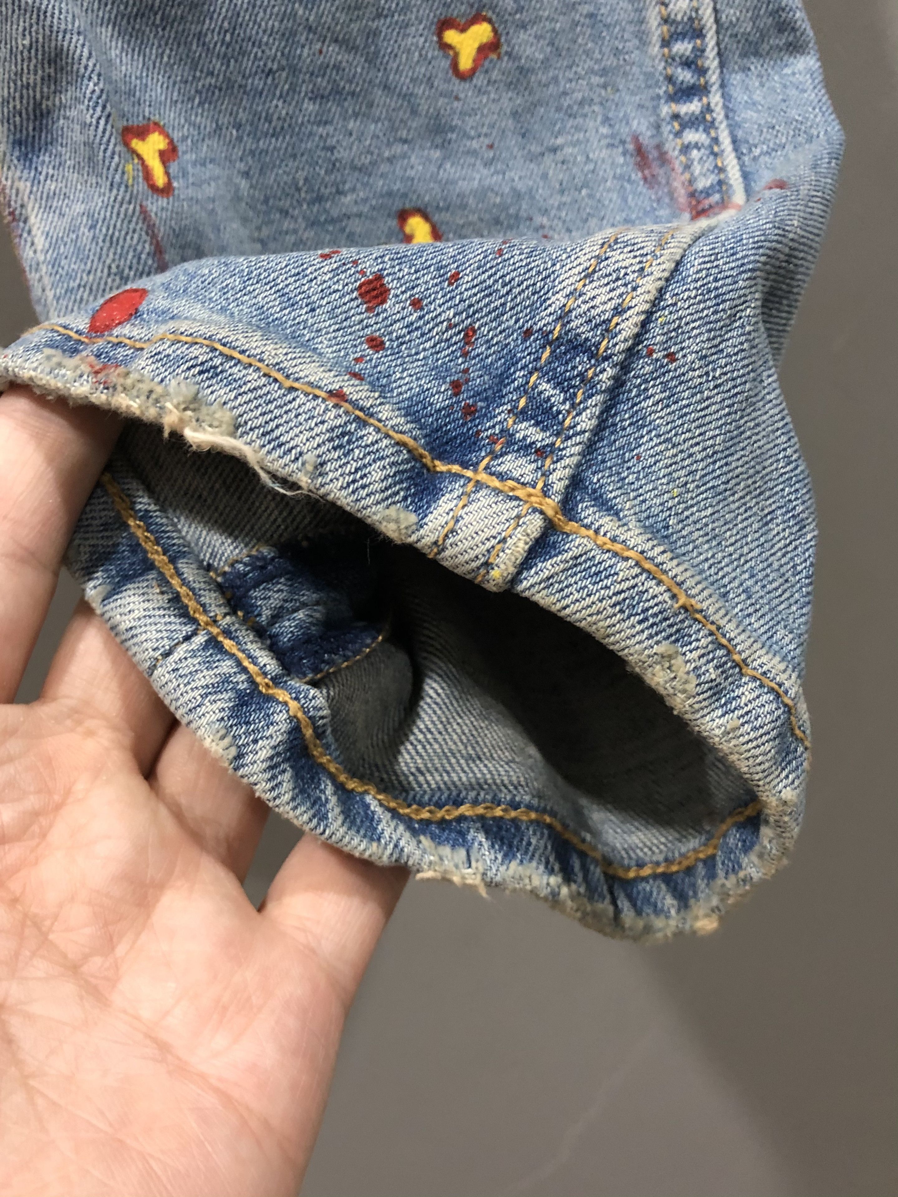 Anime Dragon Ball Z Distressed Jeans Custom Handmade By Pop Up LA Size US 32 / EU 48 - 10 Thumbnail