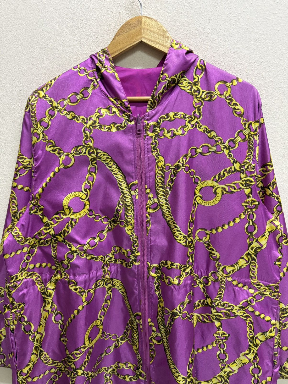 Fiorucci Vintage Fiorucci GoldChain Raincoat Parka Windbreaker Jacket Size XL / US 12-14 / IT 48-50 - 22 Thumbnail