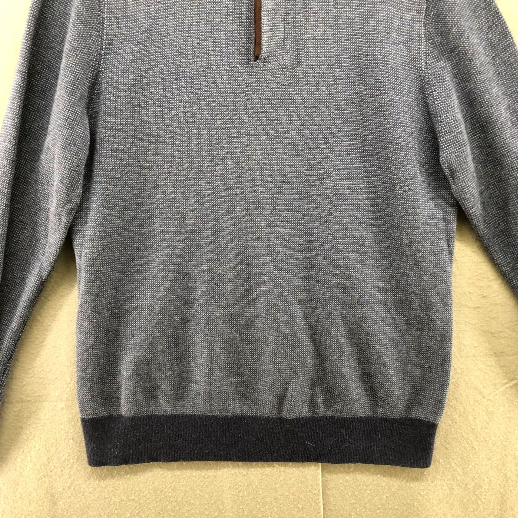 Banana Republic VINTAGE Banana Republic 1/4 Zip Sweater Mens M Cotton Blue Waffle Knit Textured Pullover Shirt? Size US M / EU 48-50 / 2 - 4 Thumbnail