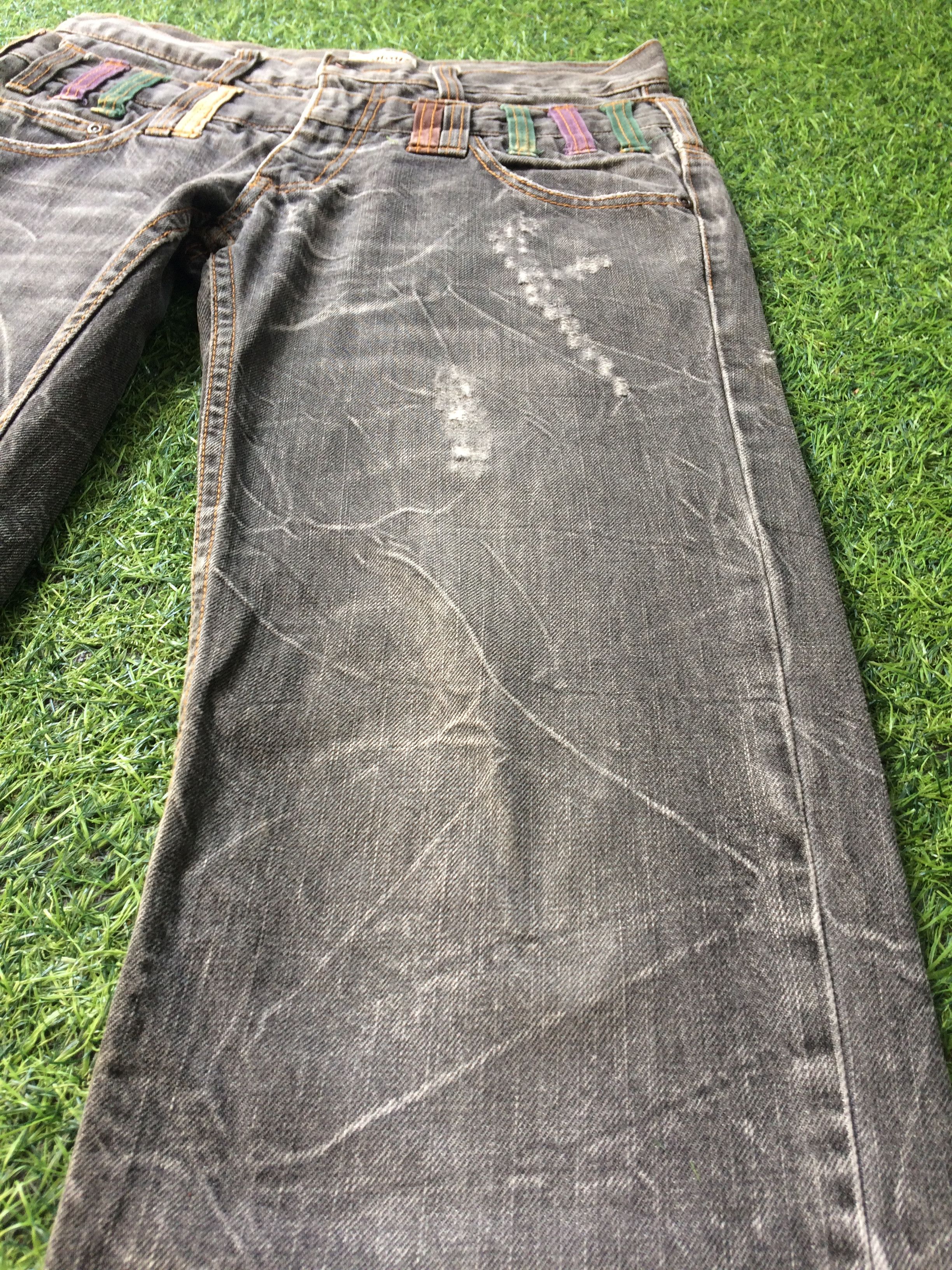 Japanese Brand Distressed Japanese Double Waist Denim #D-670 Size US 29 - 9 Thumbnail