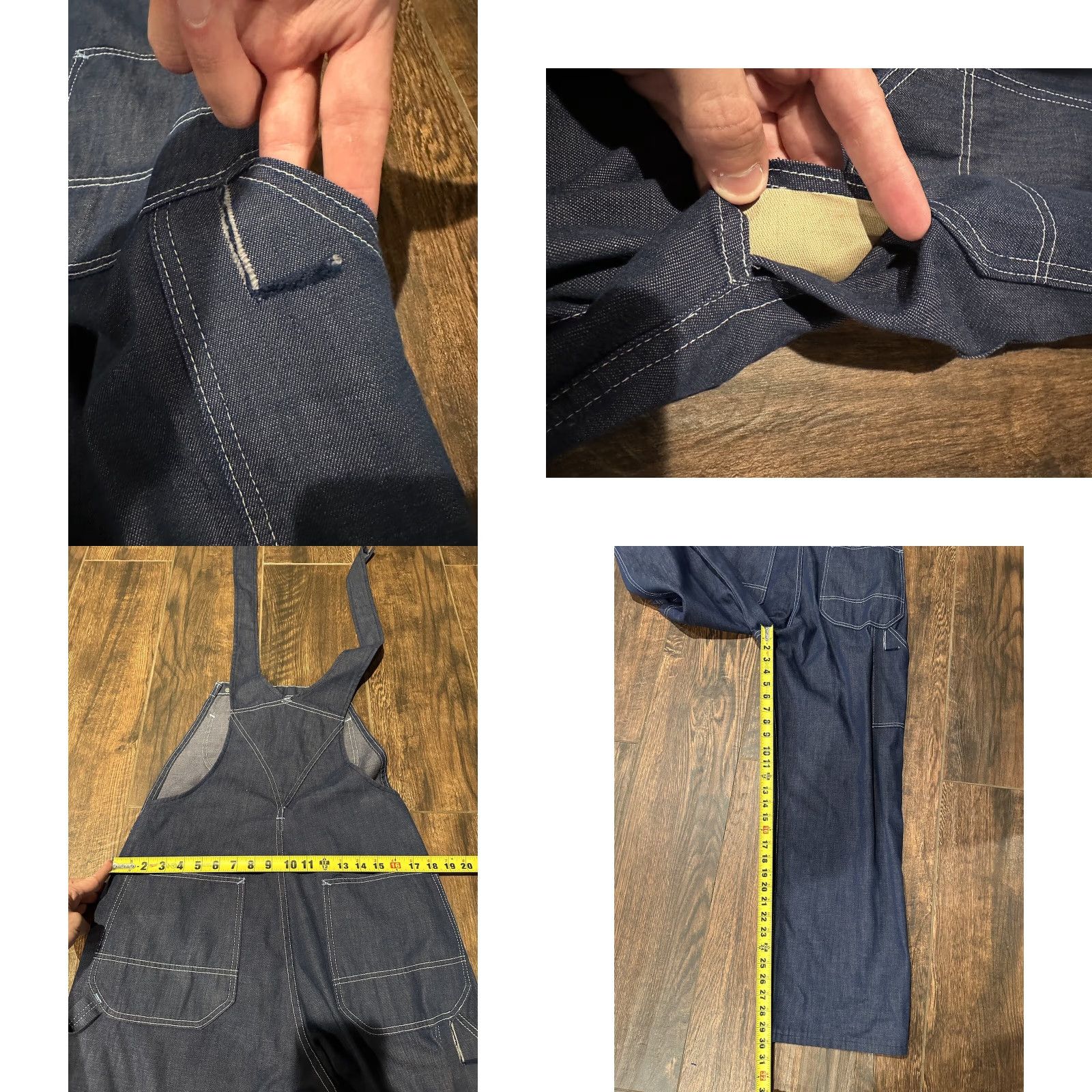 Sears VINTAGE Sears Denim Bib Overalls Jeans Men 36x30 70s 80s Blue Cotton Blend Wide-Leg Pockets Button Regular Mens Size US 36 / EU 52 - 9 Thumbnail