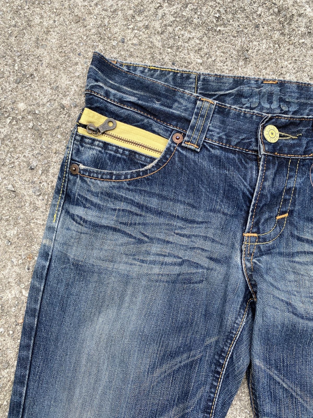 Edwin × Japanese Brand 1990s - Edwin 503 Claws Mark Design Flare Jeans Size US 32 / EU 48 - 7 Thumbnail