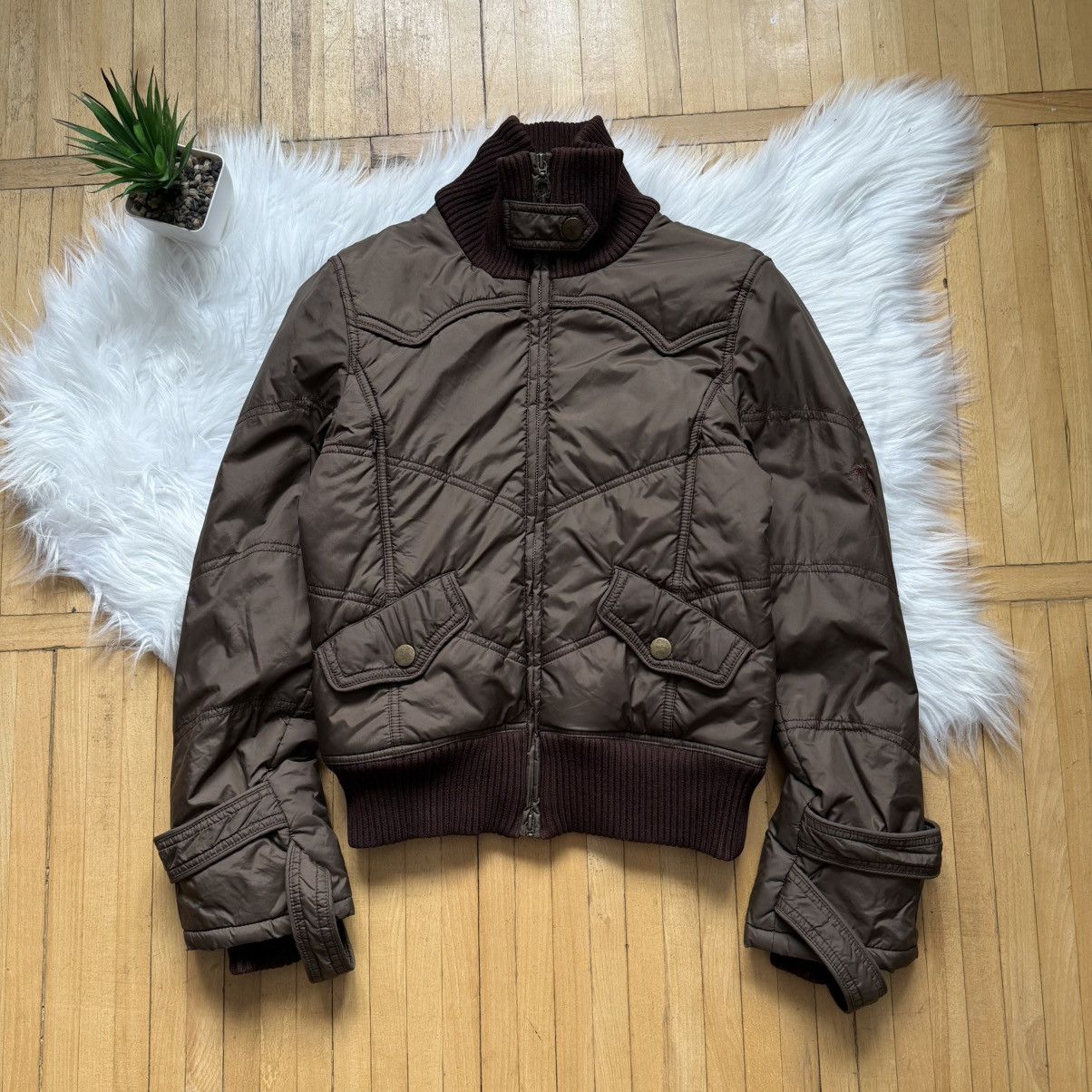 If Six Was Nine 📌 Crazy Avant Garde Y2K MNG Vintage Cropped Bomber Jacket Size M / US 6-8 / IT 42-44 - 1 Thumbnail