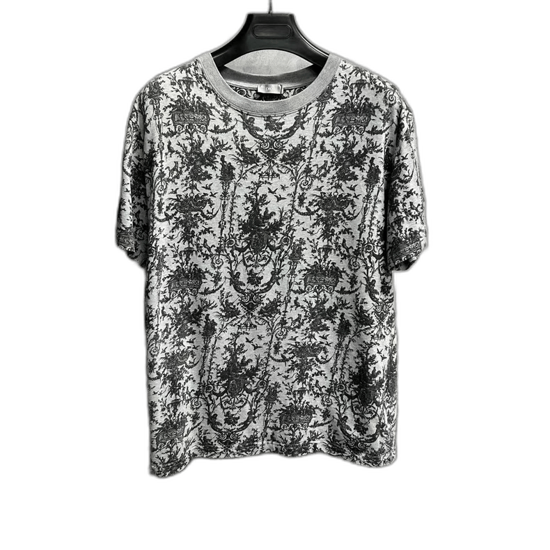 Dior Dior Gray Floral Print Short Sleeve Top Size US M / EU 48-50 / 2 - 1 Thumbnail