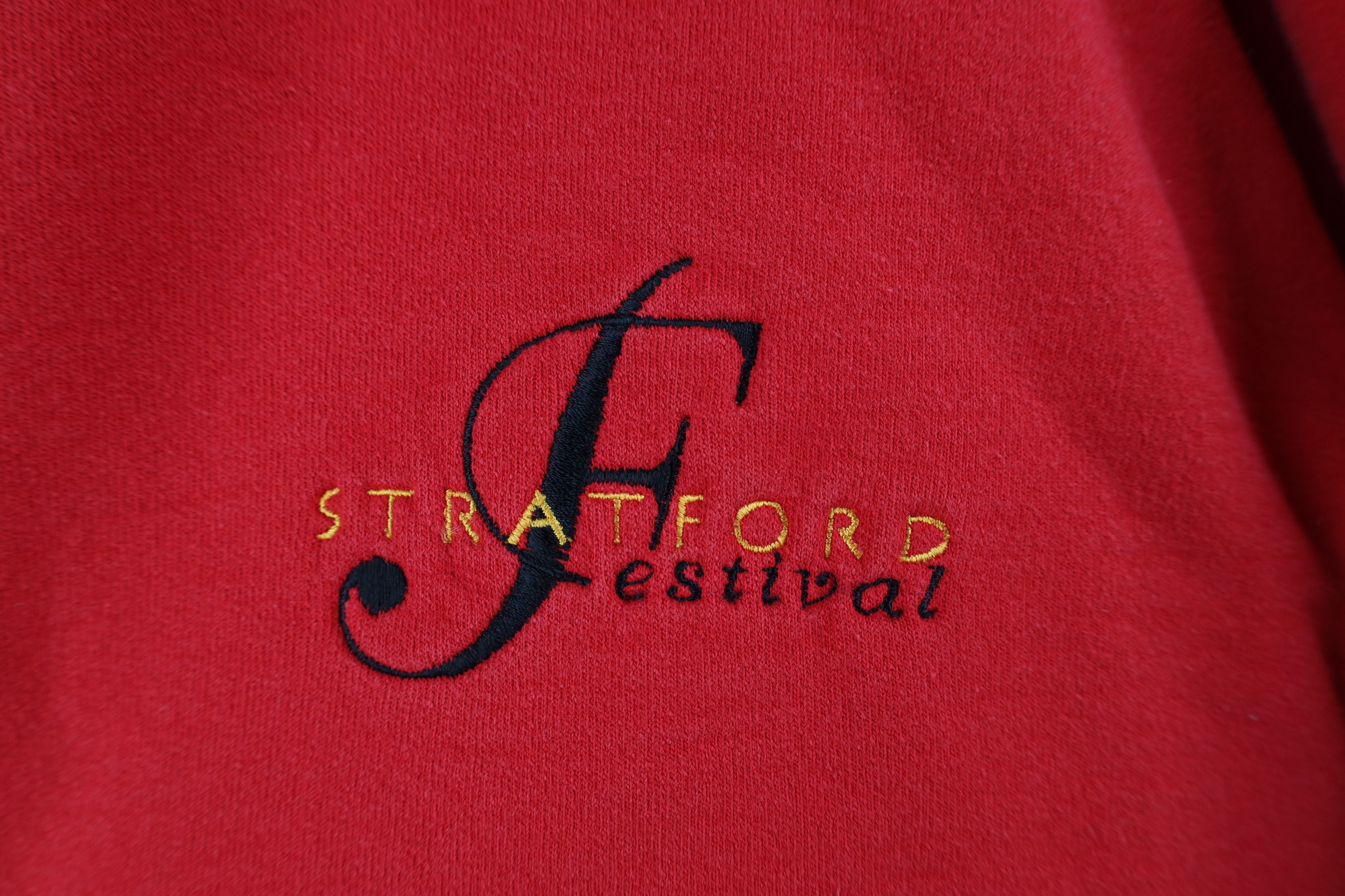 Vintage Vintage 90s Spell Stratford Festival Crewneck Sweatshirt Red Size US XL / EU 56 / 4 - 4 Thumbnail
