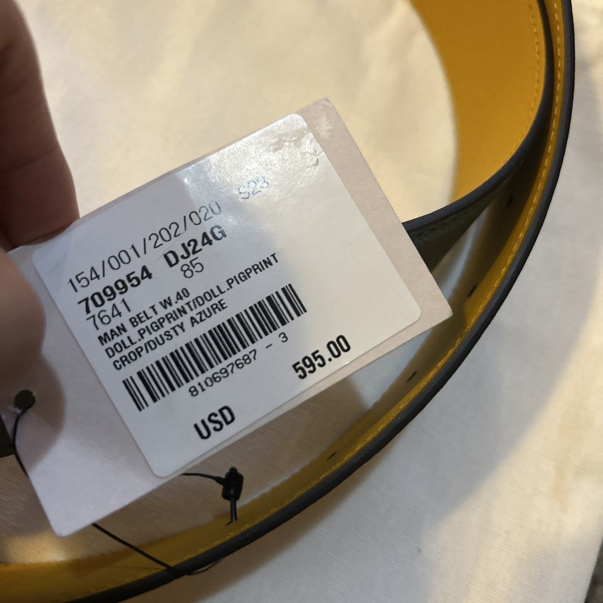 Gucci Gucci Belt 709954 G Memorable BUCKLE Two Tone Leather Belt Size 34 - 3 Thumbnail