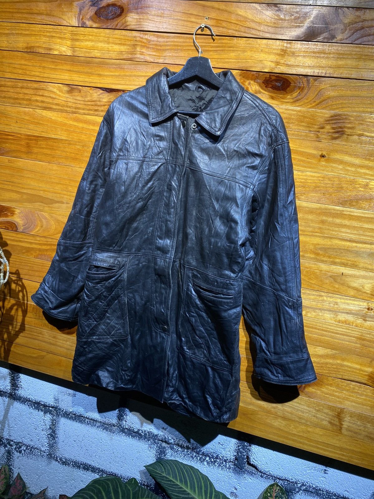 Genuine Leather Vintage Black Genuine Leather Trench Coat Long Jacket Size US S / EU 44-46 / 1 - 4 Thumbnail
