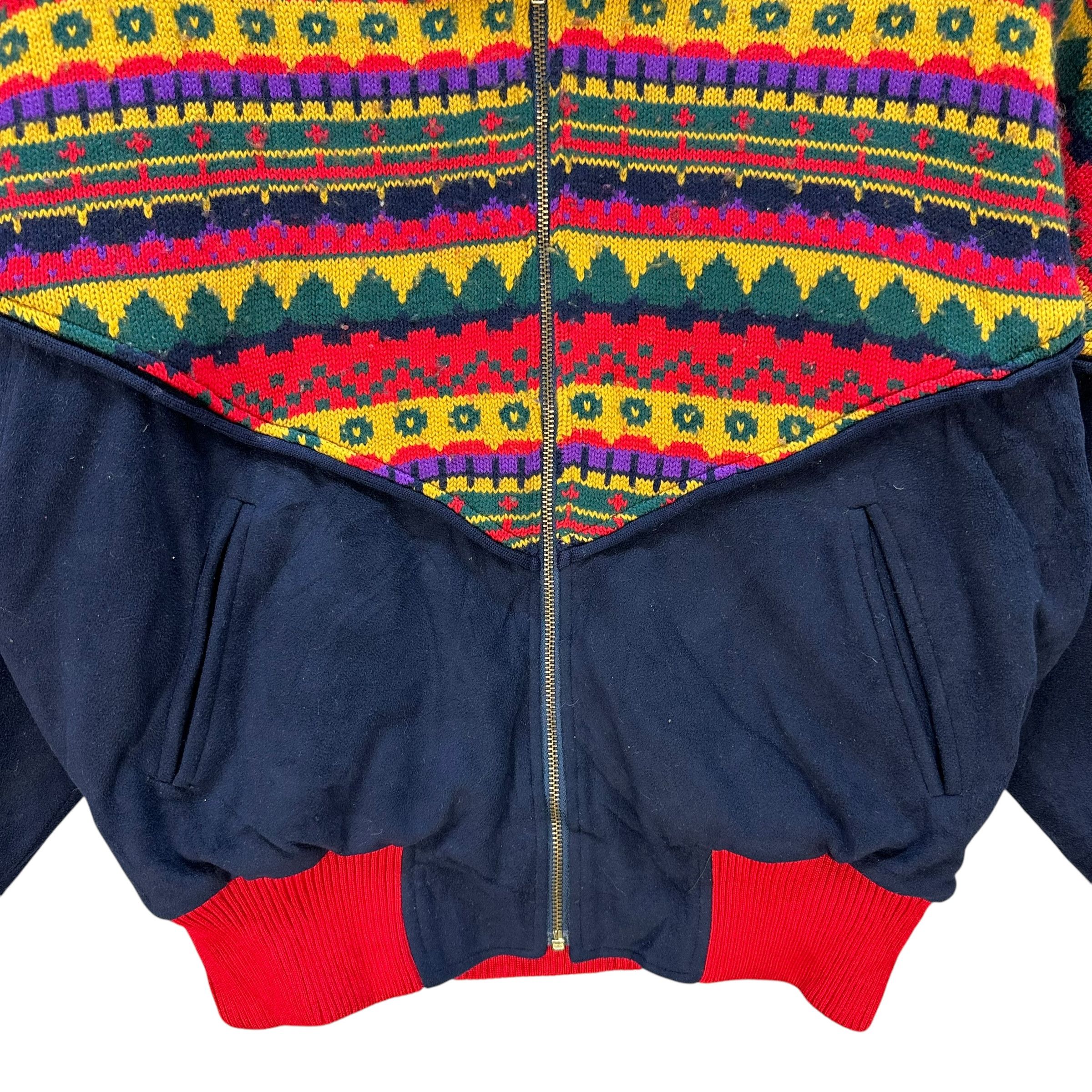 Vintage ENRICODOMANI Native Design Hooded Fleece Jacket #A79-1907 Size M / US 6-8 / IT 42-44 - 3 Thumbnail