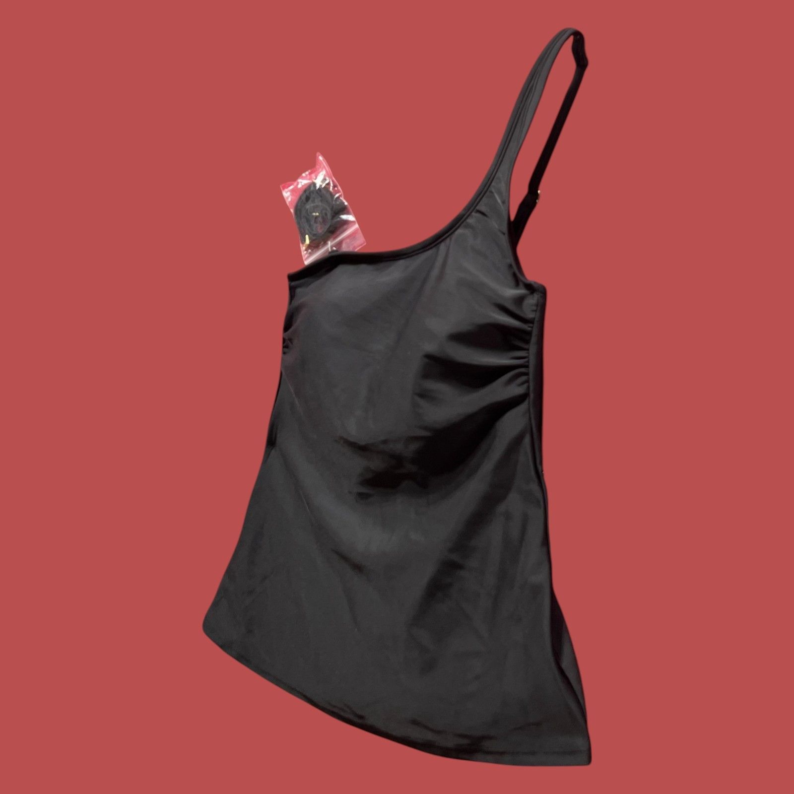 Other Shade & Shore - Women's One Shoulder Tankini Top - Black - M Size ONE SIZE - 15 Thumbnail