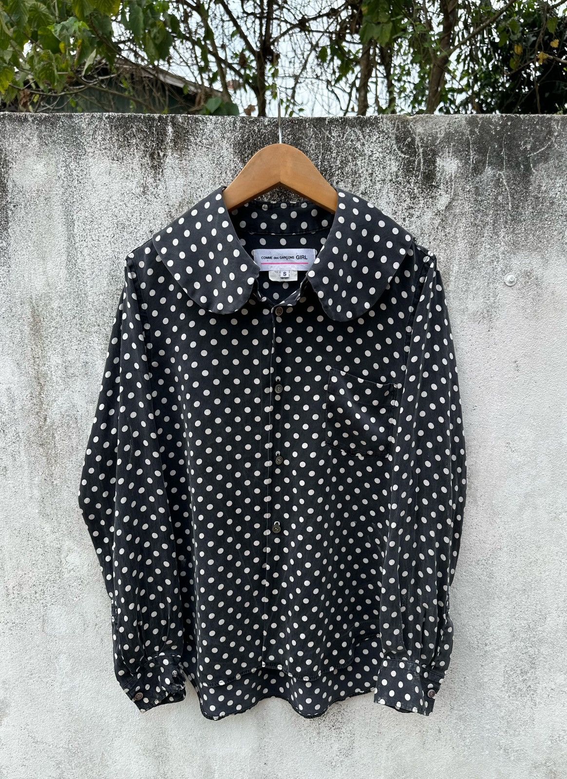 Comme des Garcons Comme des garcons girl black and white polka dot silk shirt Size S / US 4 / IT 40 - 6 Thumbnail