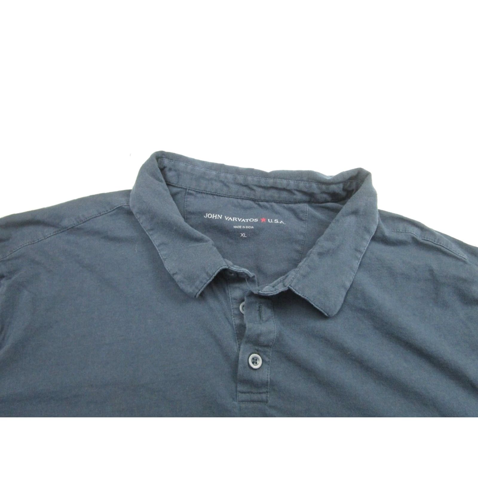 John Varvatos John Varvatos Mens Blue XL Short Sleeve Polo Shirt Cotton Blend Jersey Size US XL / EU 56 / 4 - 4 Thumbnail