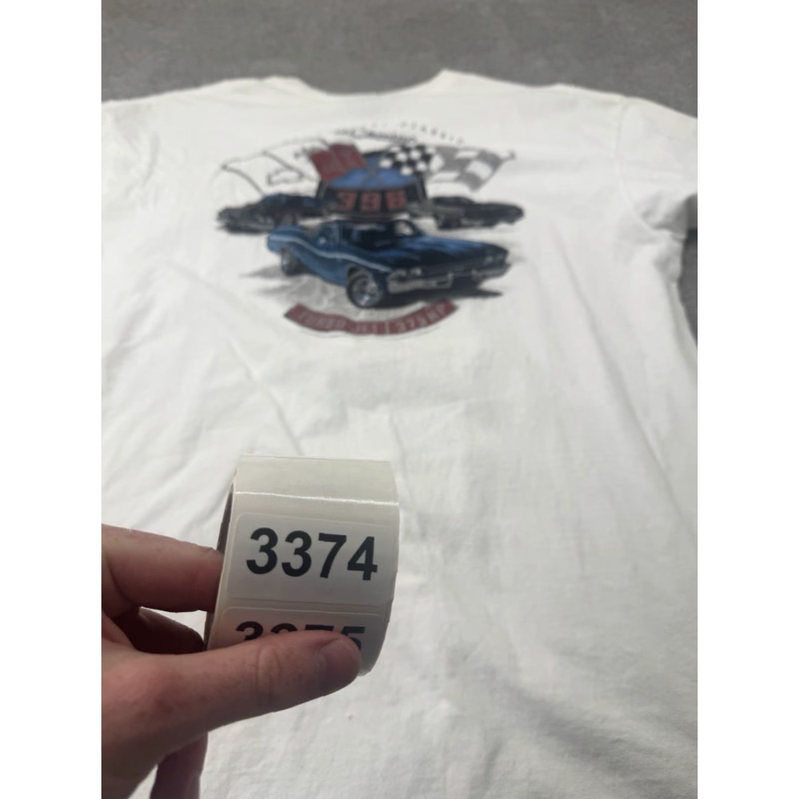 Vintage VINTAGE Chevy 375 Turbo-Jet Shirt Mens 2XL Muscle Car Graphic Tee Short Sleeve White Black 90s Cars Mens Size US XXL / EU 58 / 5 - 8 Thumbnail