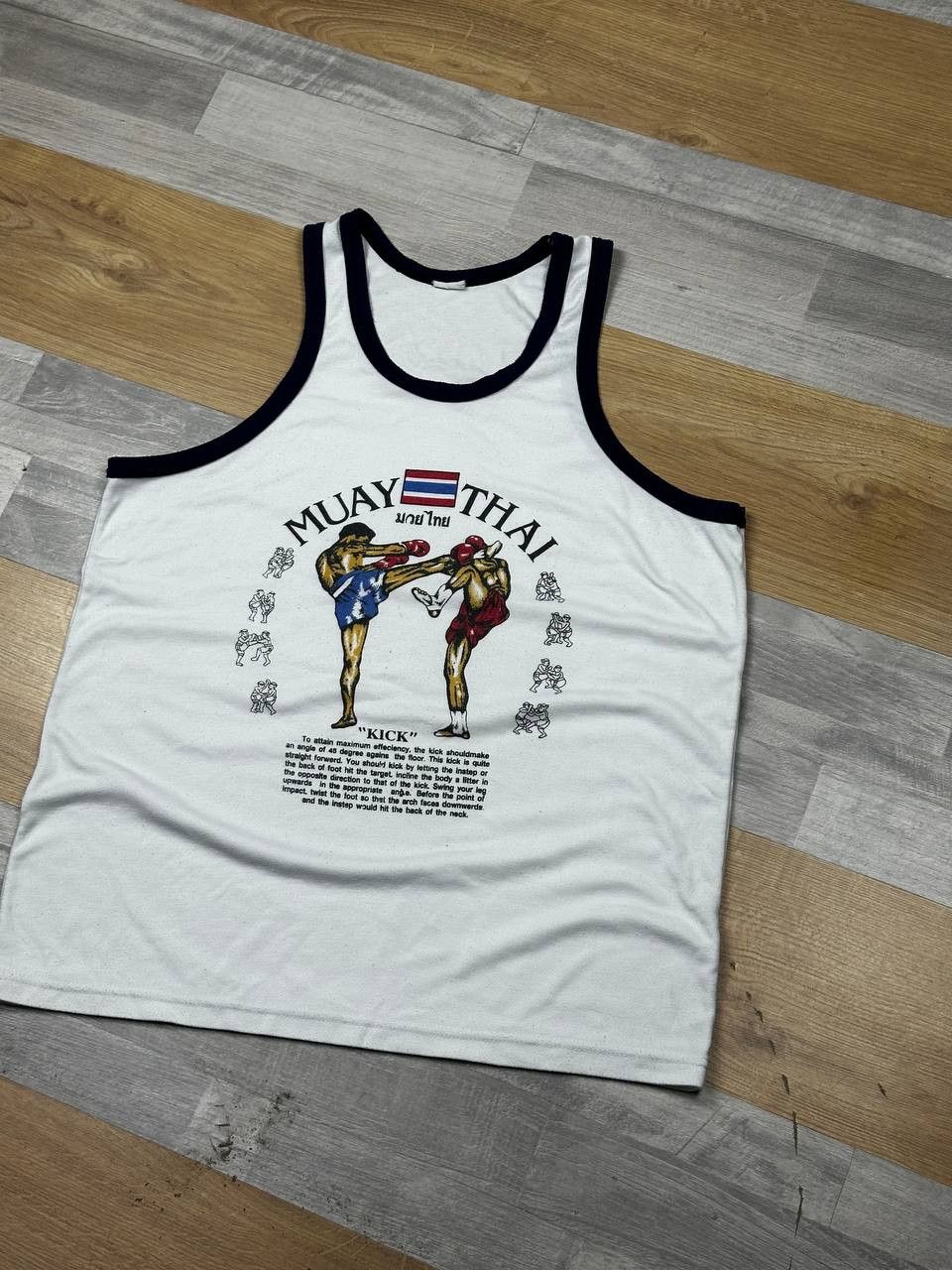 Japanese Brand Vintage Muay Thai Kick Tank Top Tee Size US L / EU 52-54 / 3 - 1 Thumbnail