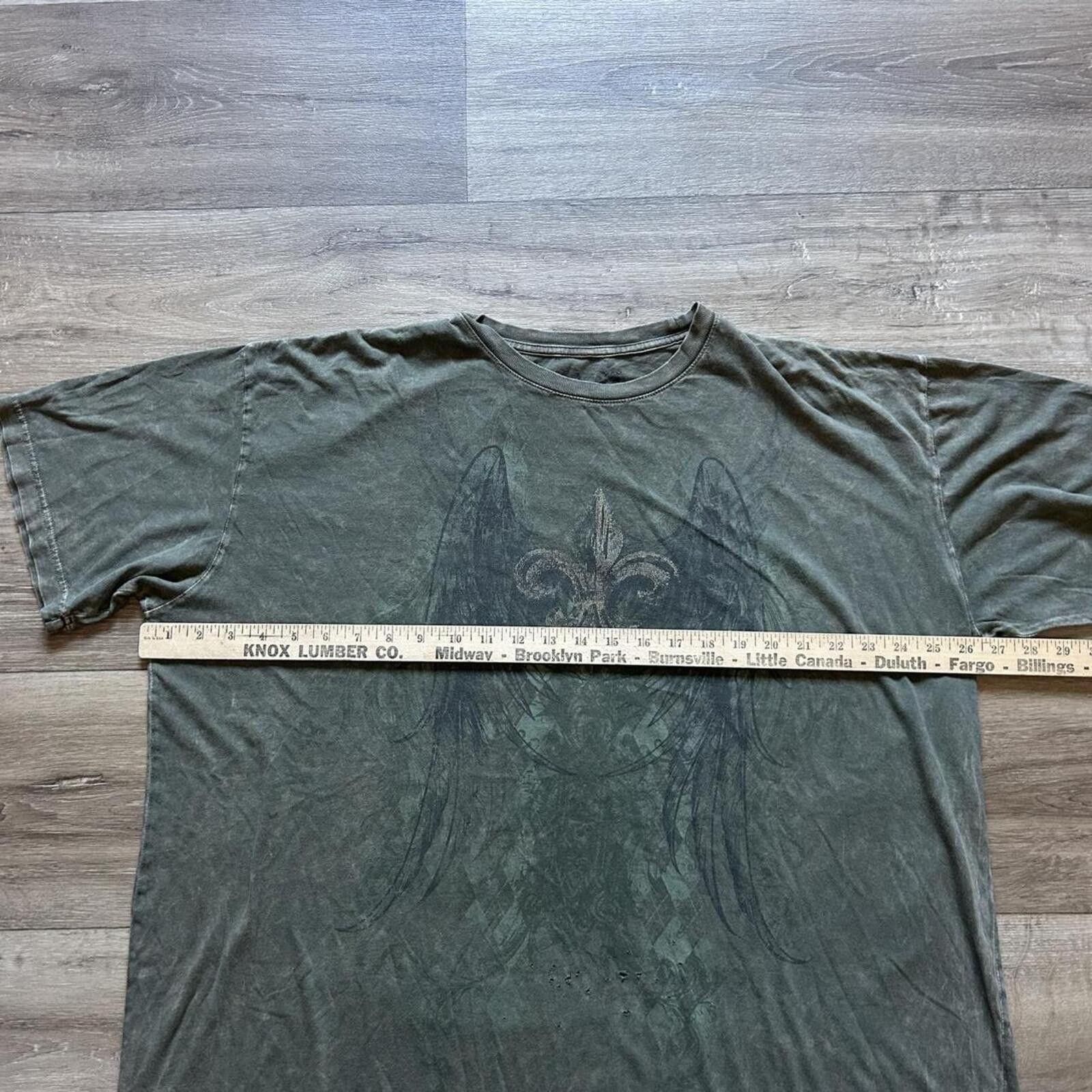 Affliction Sick Green y2k Affliction style t shirt wings cross size XXL Size US XXL / EU 58 / 5 - 6 Thumbnail