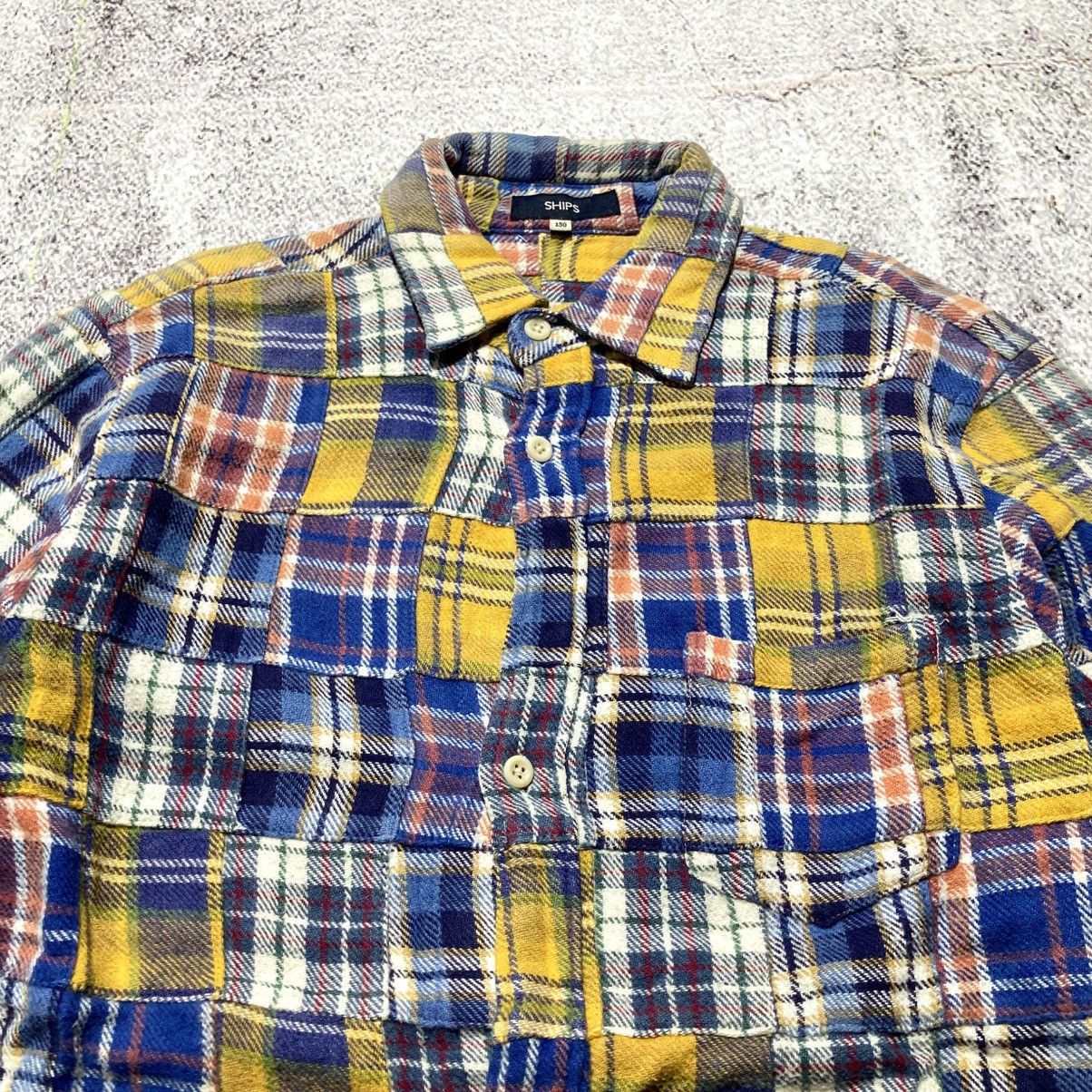 Japanese Brand 2000s Ships Patchwork Madrass Heavy Weight Button Up Shirt Size US S / EU 44-46 / 1 - 3 Thumbnail