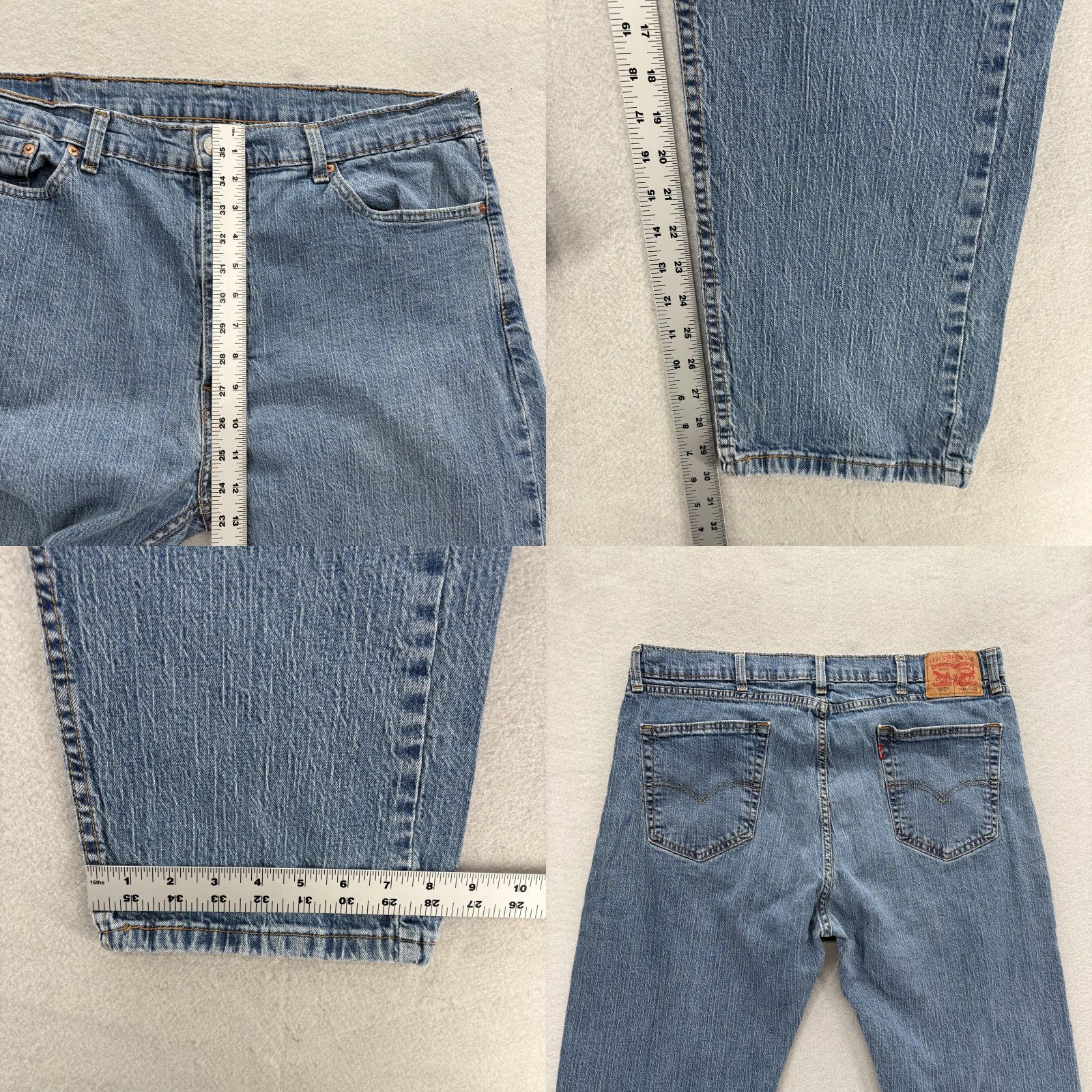 Levi's Levi's 505 Jeans Mens 40x32 Blue Medium Wash Regular Straight Stretch Denim Pants Size US 40 / EU 56 - 8 Thumbnail