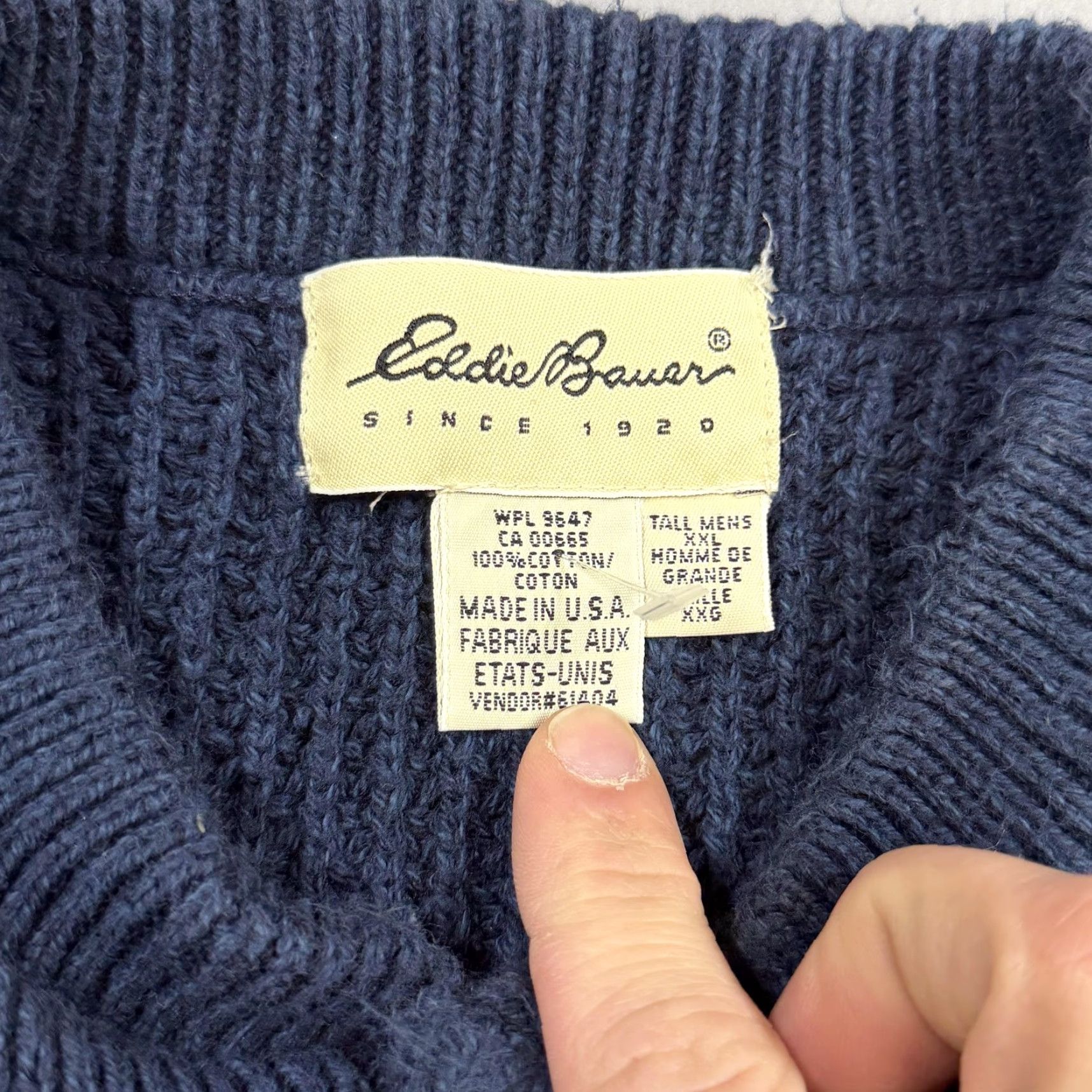 Eddie Bauer Eddie Bauer Mens Sweater 2XLT Blue Mock Neck Henley Cotton Knit Pullover USA Size US XXL / EU 58 / 5 - 2 Thumbnail