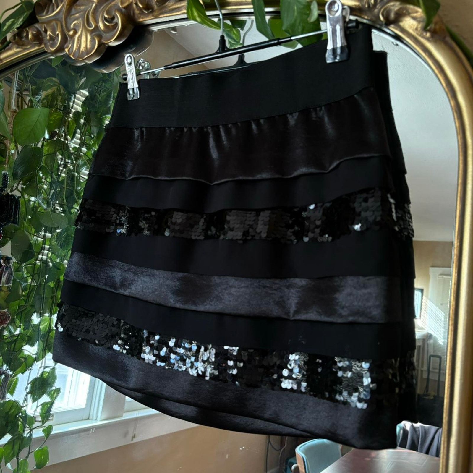 Bebe Vintage Bebe Party Sequin Mini Skirt XXS Y2K Silk NYE Club Size 26" / US 2 / IT 38 - 3 Thumbnail