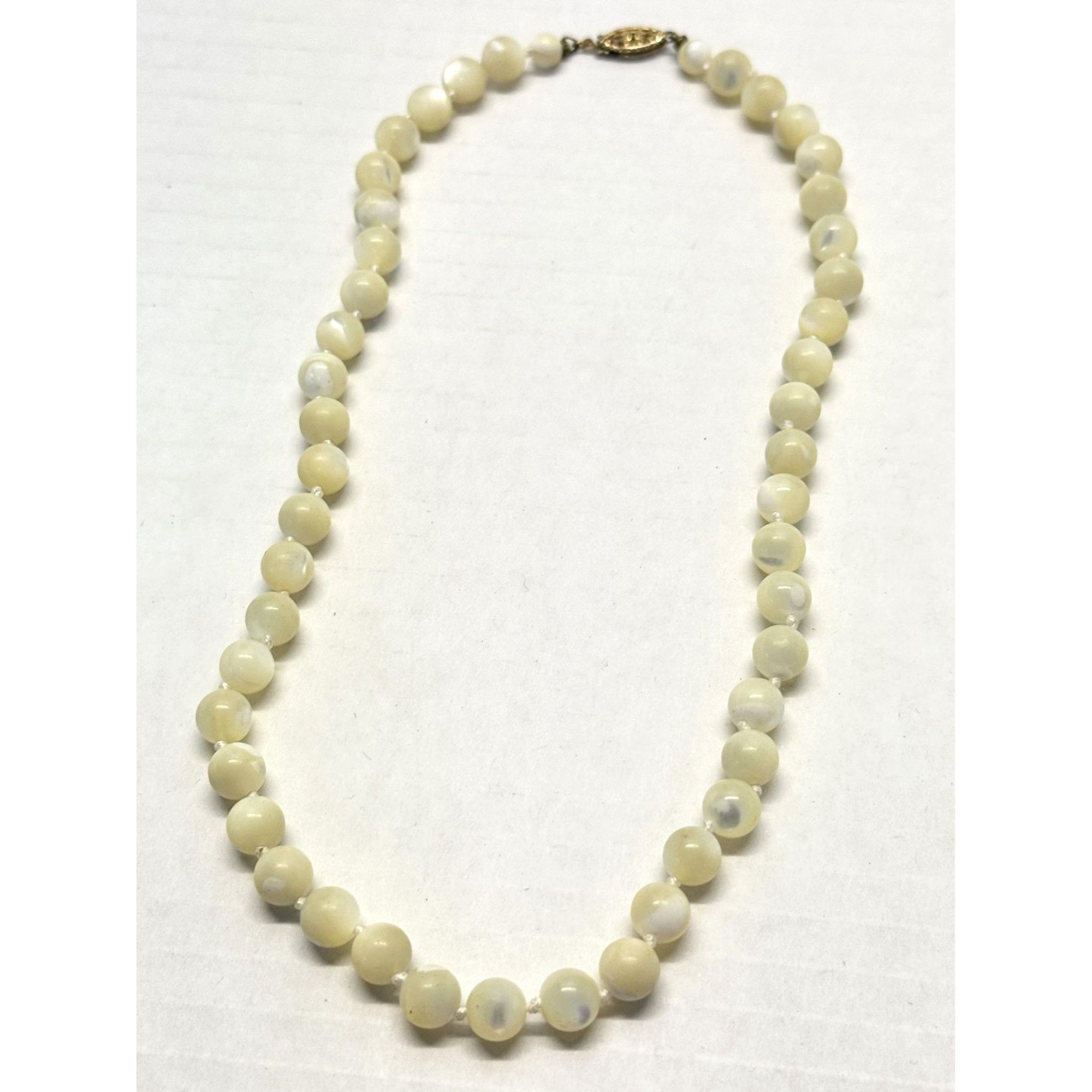 Vintage Vintage Sterling silver mother of pearl shell beaded collar Size ONE SIZE - 1 Thumbnail
