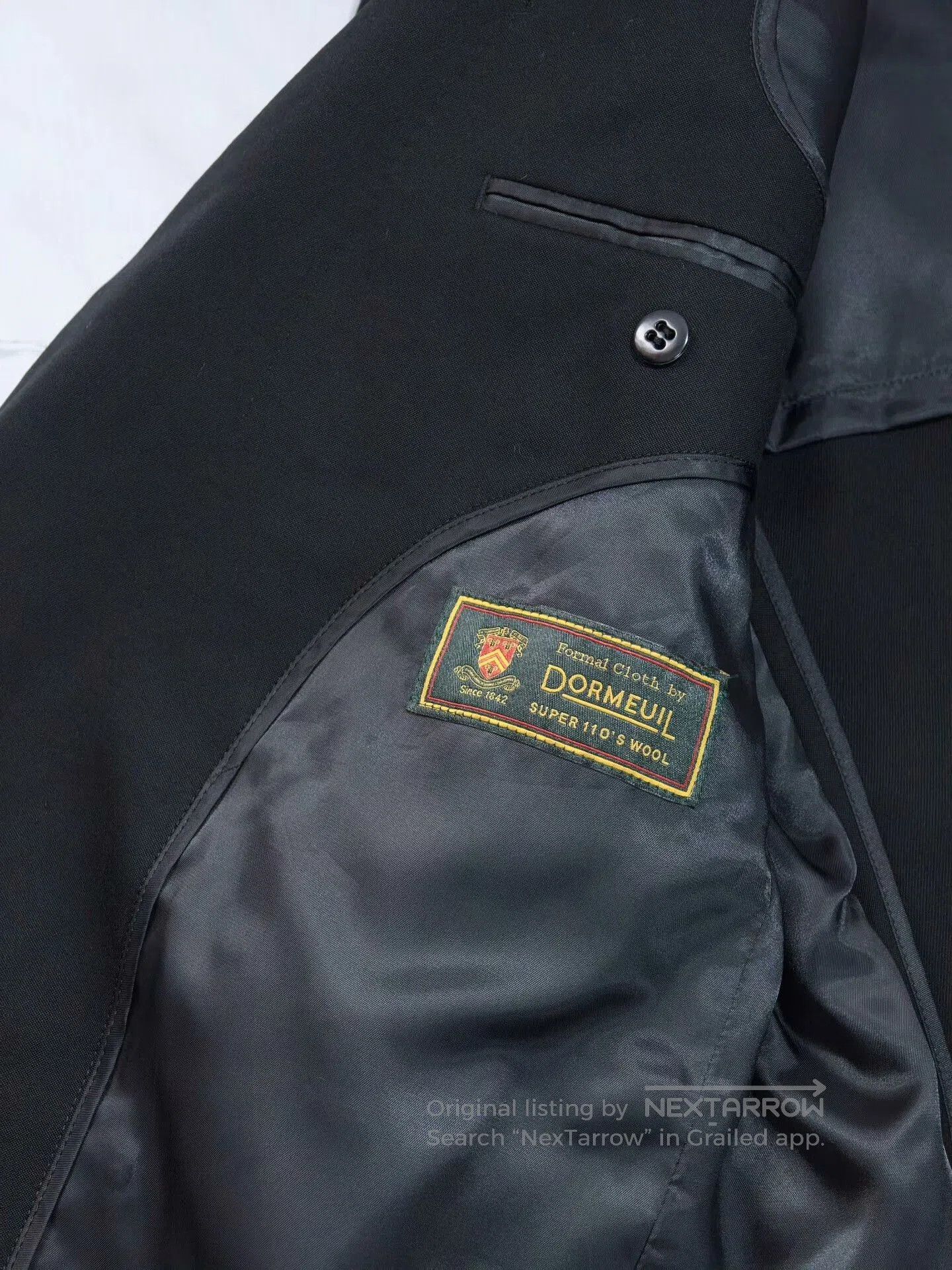 Japanese Brand Custom Black Wool Suit by Dormeuil. Size US S / EU 44-46 / 1 - 7 Thumbnail
