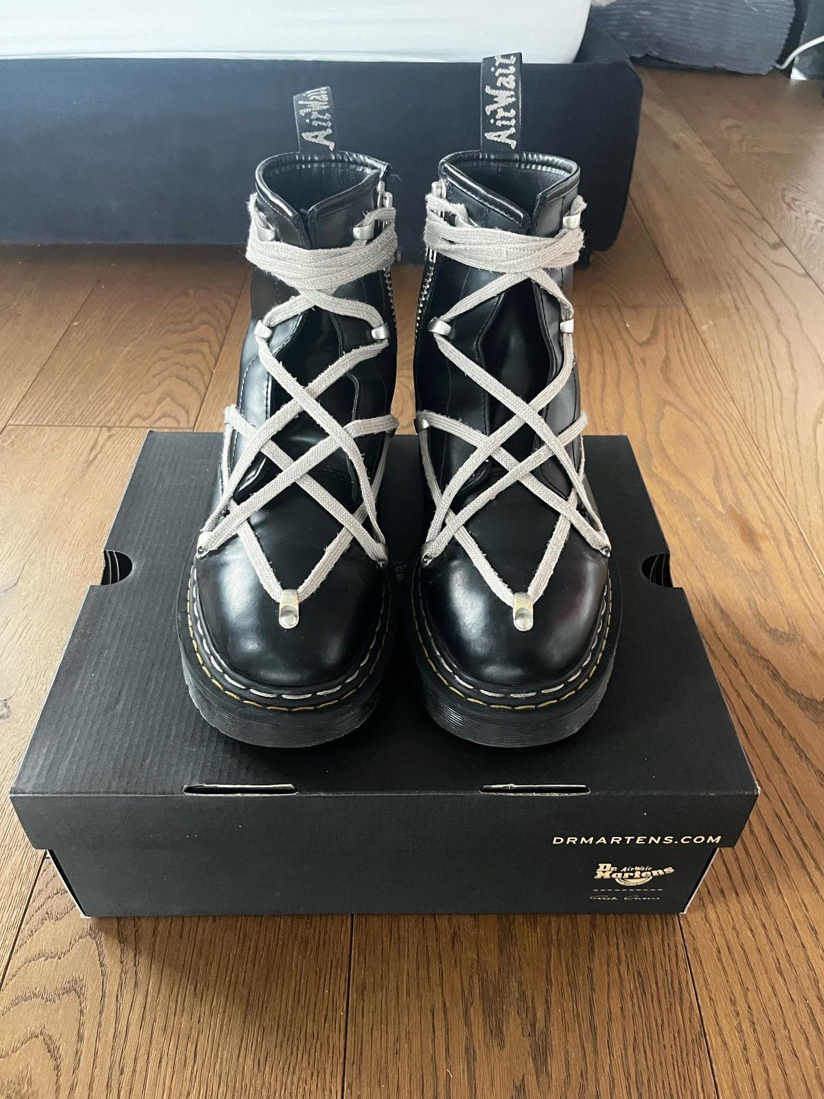 image of Dr Martens x Rick Owens 1460 X Doc Martens Hexagram Shoes in Black, Men's (Size 8)