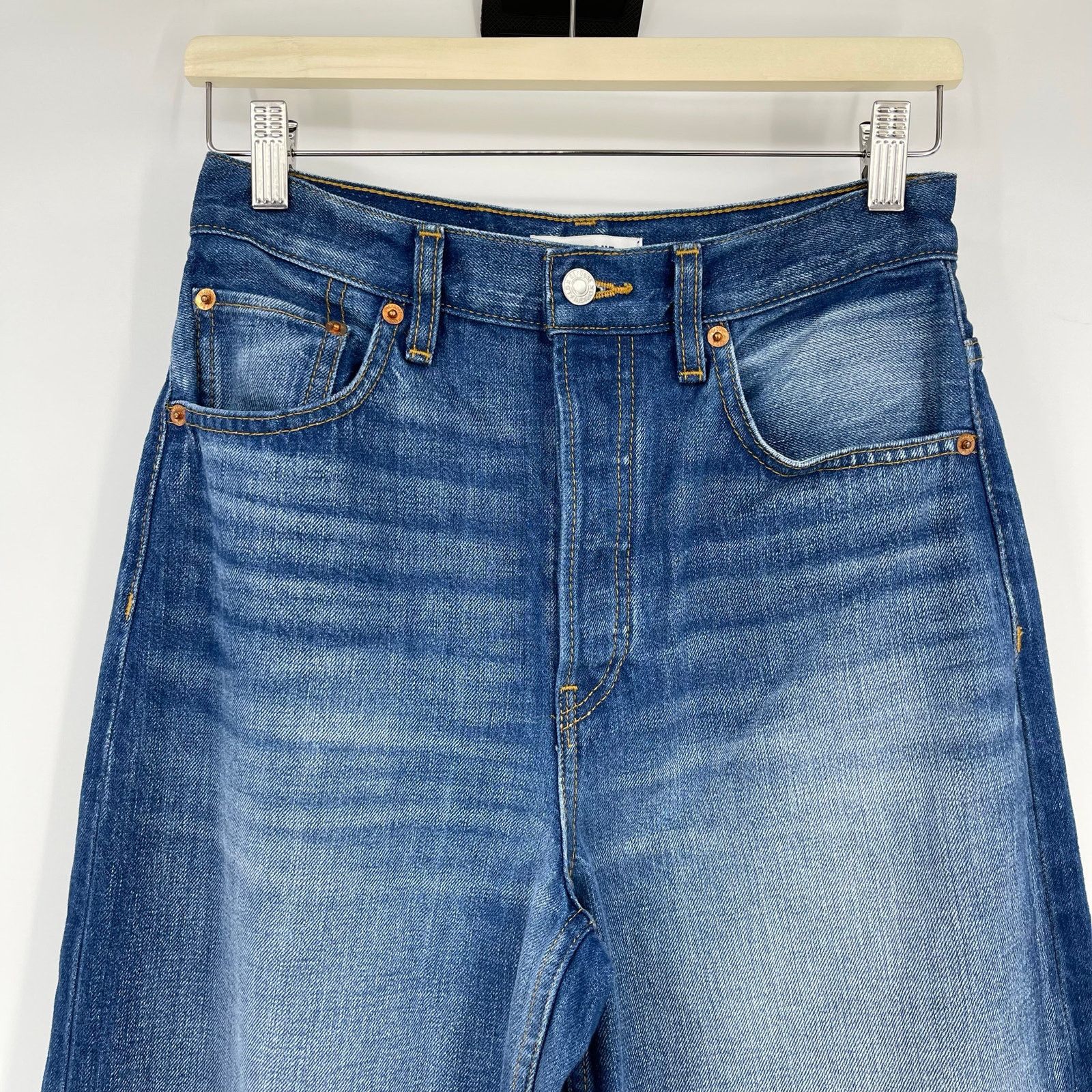 RE/DONE RE/DONE | The Marielou in Viper Blue Wide Leg Jeans 25 Size 25" / US 0 / IT 36 - 6 Thumbnail
