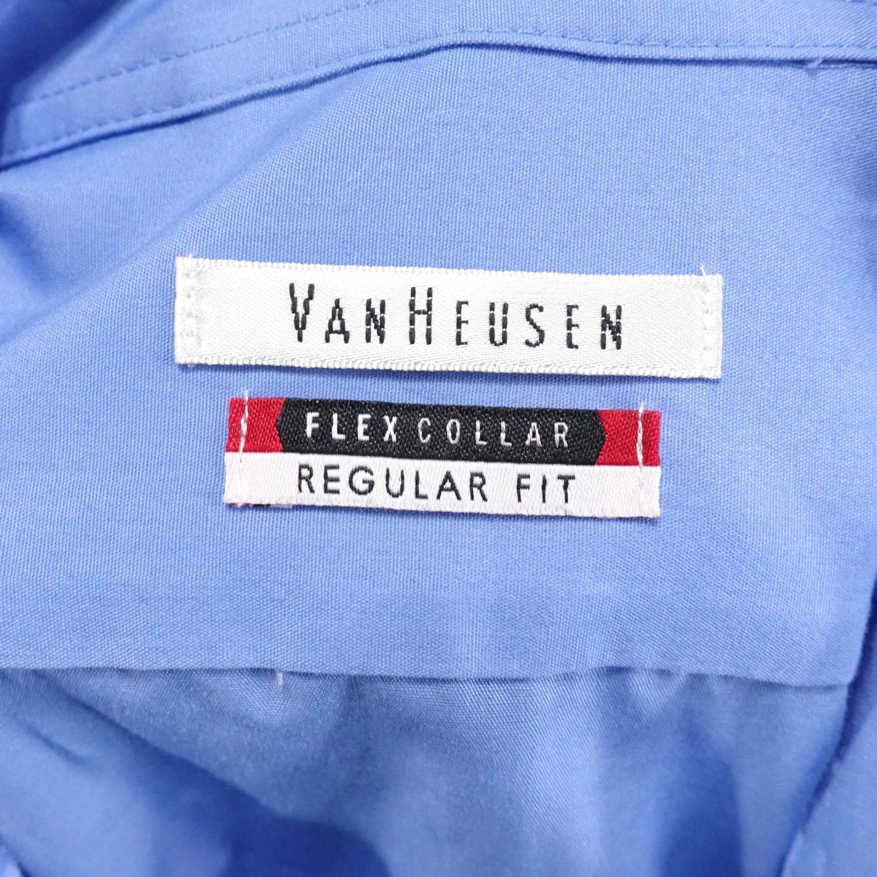 Van Heusen Van Heusen Shirt Mens 16 Blue Dress Shirt Long Sleeve Flex Collar Regular Fit Solid Size 42R - 6 Thumbnail