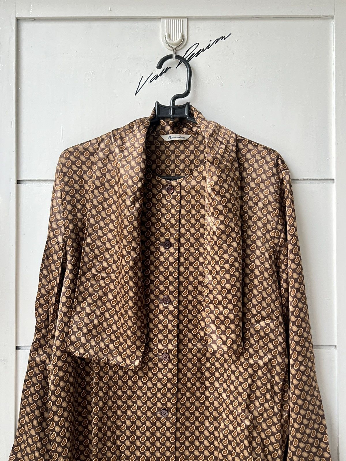 Aquascutum AQUASCUTUM Brown Motive Blouse Size US S / EU 44-46 / 1 - 2 Thumbnail