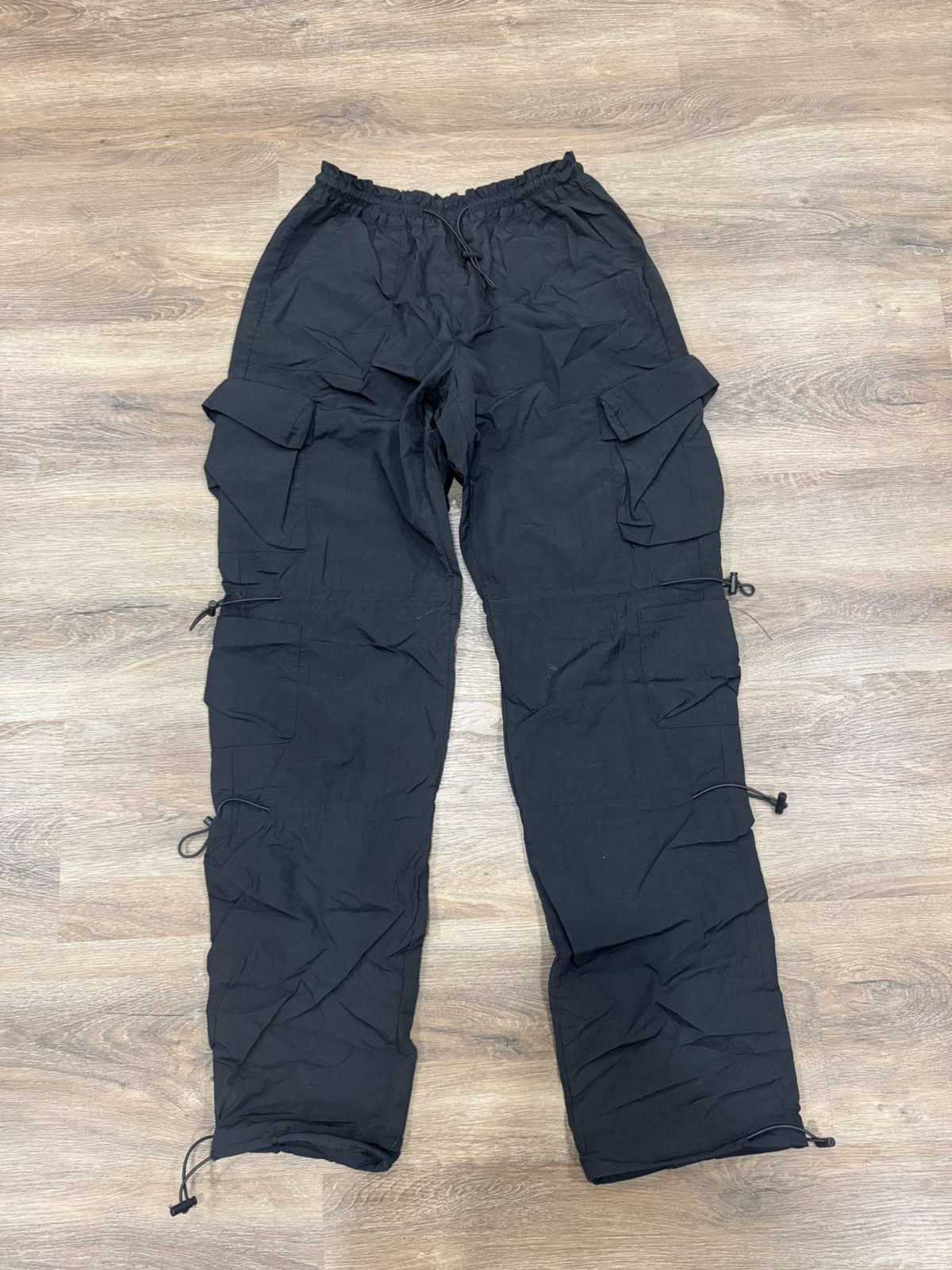 Hi Tec Black Techwear Cargo Pants w/ Adjustable Drawstrings Size US 30 / EU 46 - 3 Thumbnail