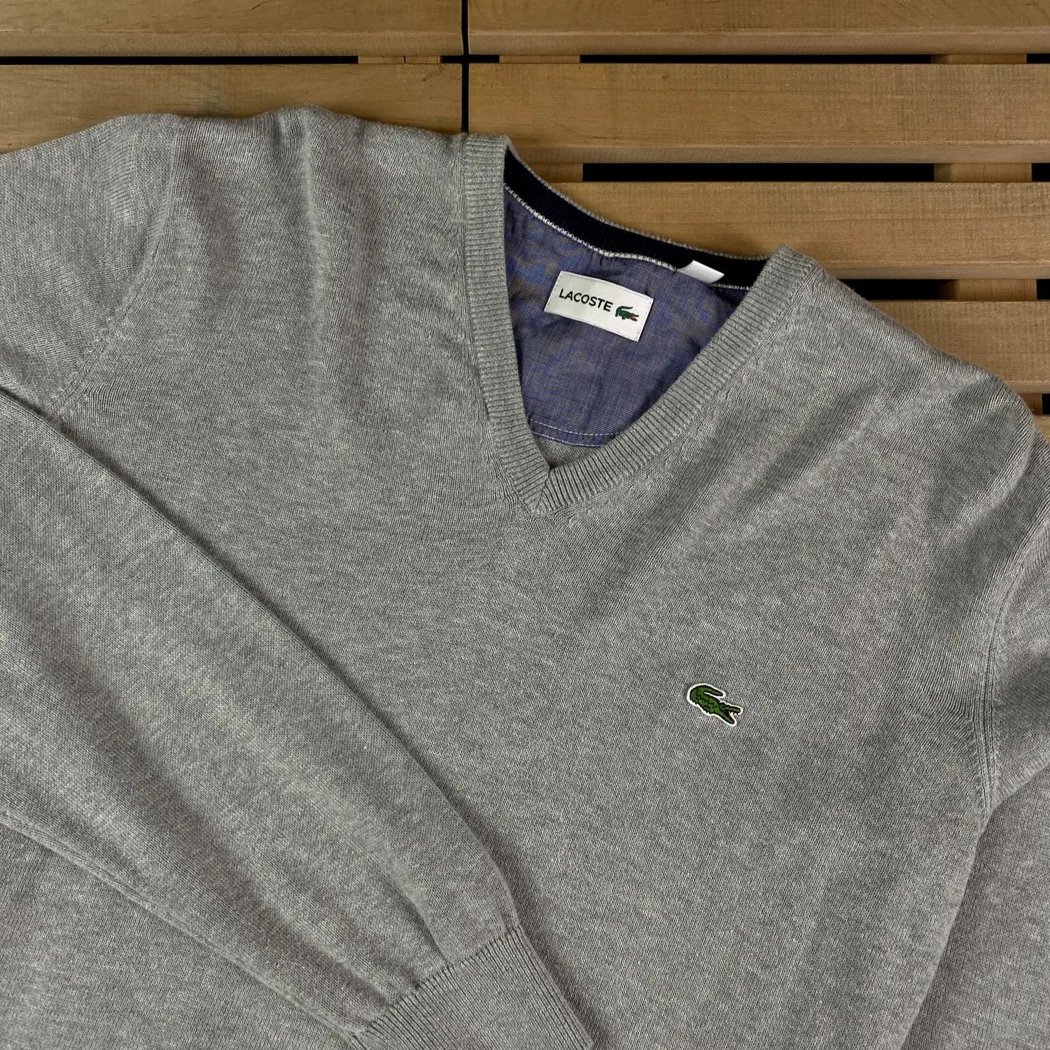 Lacoste Mens Sweater Jumper Lacoste Size L/5 V Neck Size US L / EU 52-54 / 3 - 2 Thumbnail